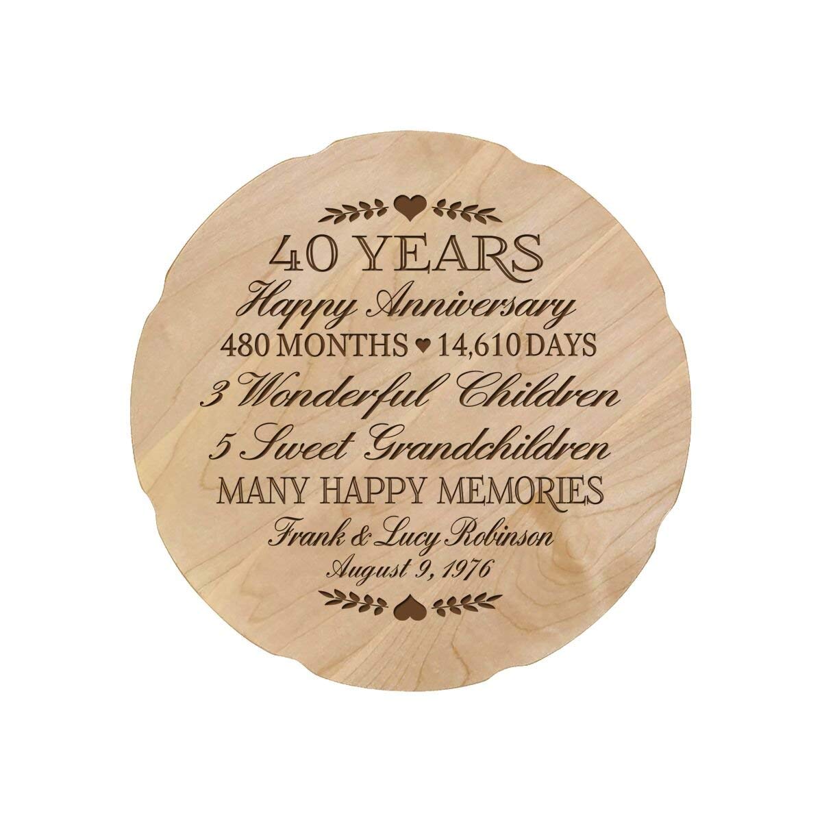 Personalized Wedding Anniversary Plate Decor Gift - Family Name - LifeSong Milestones
