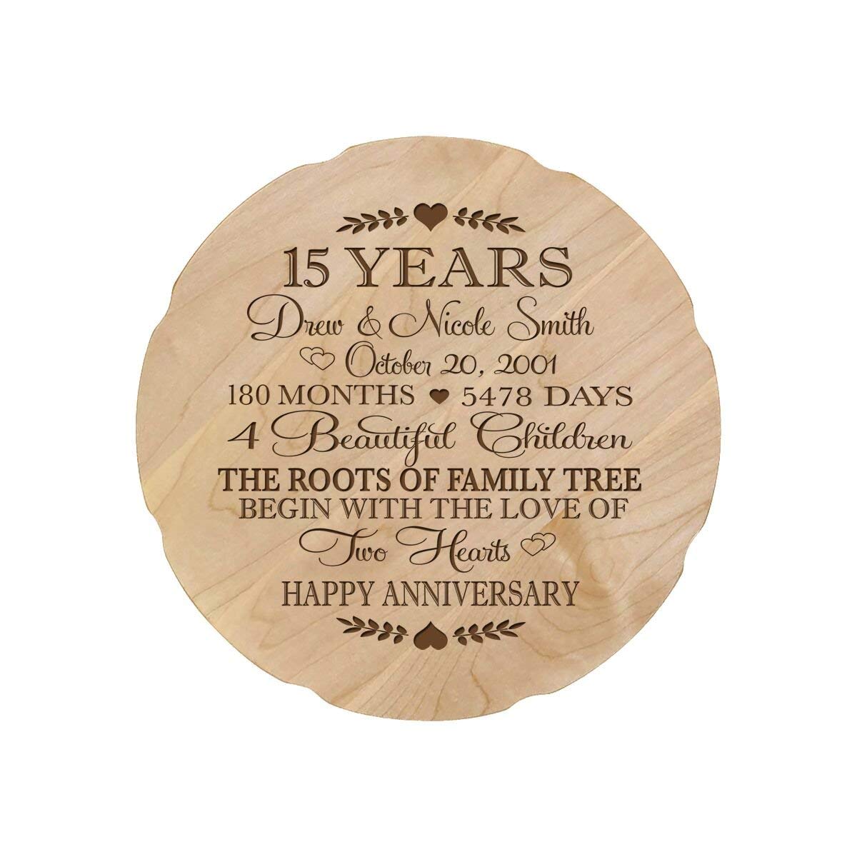 Personalized Wedding Anniversary Plate Decor Gift - Family Name - LifeSong Milestones