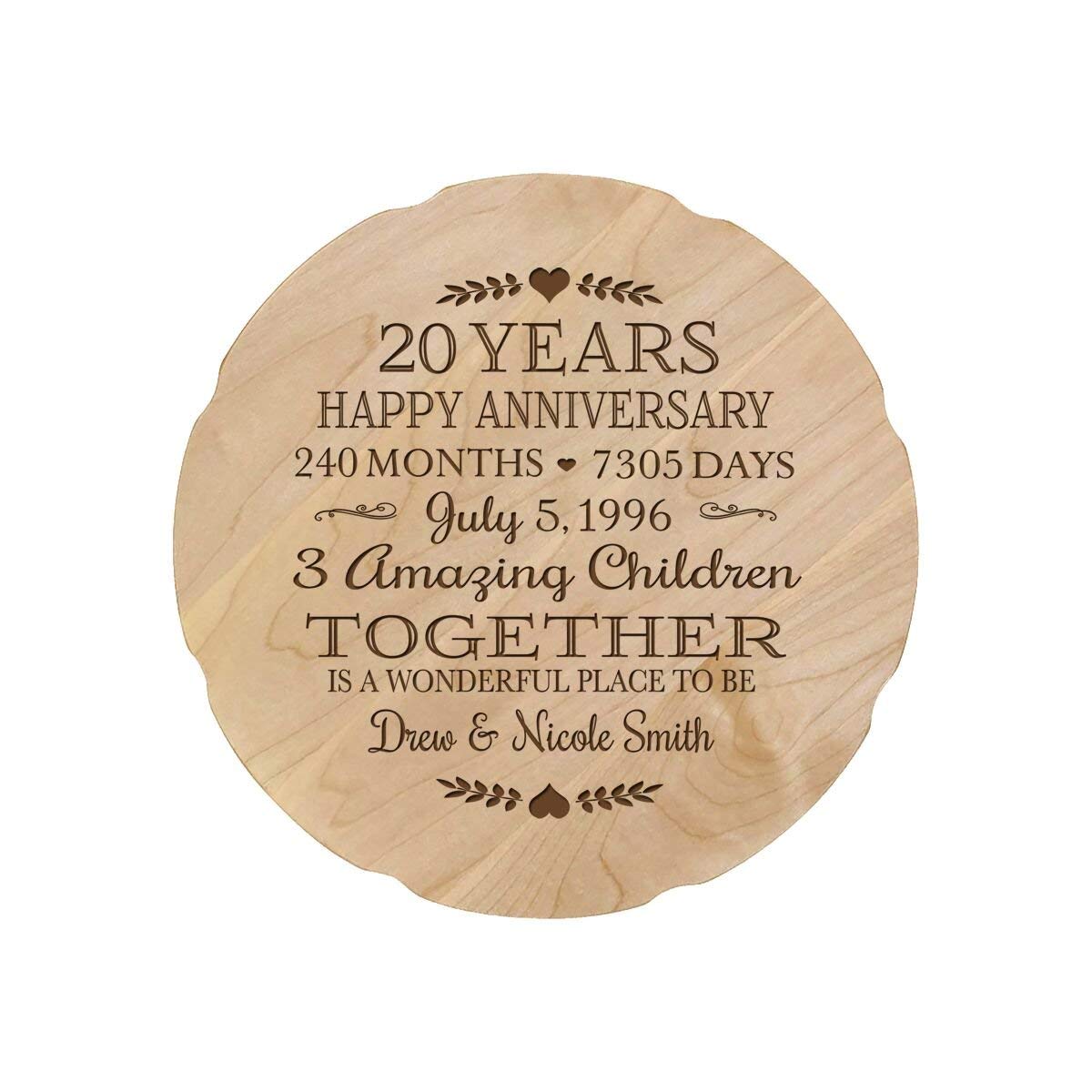 Personalized Wedding Anniversary Plate Decor Gift - Family Name - LifeSong Milestones