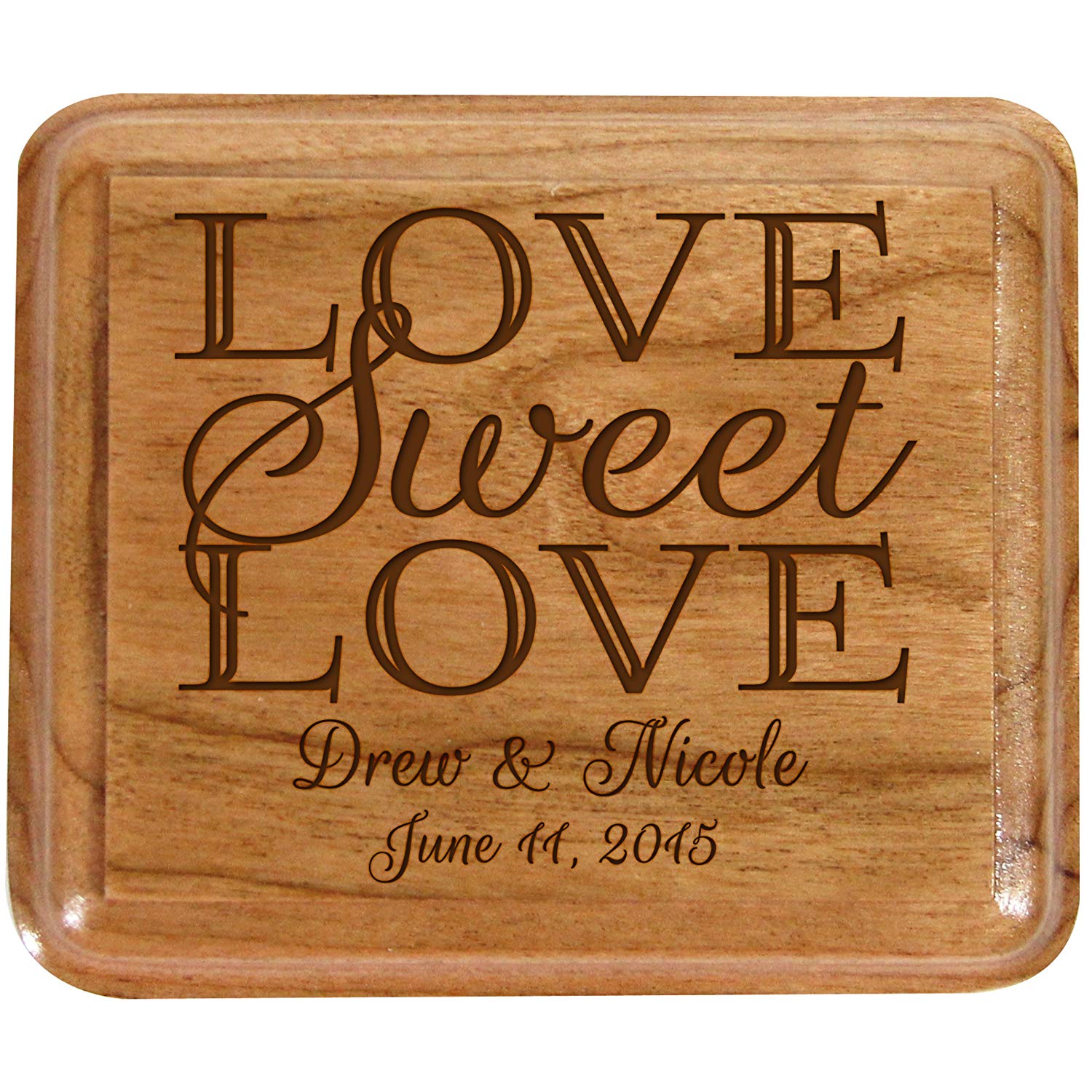 Personalized Wedding Ceremony Ring Box "Love Sweet Love" - LifeSong Milestones