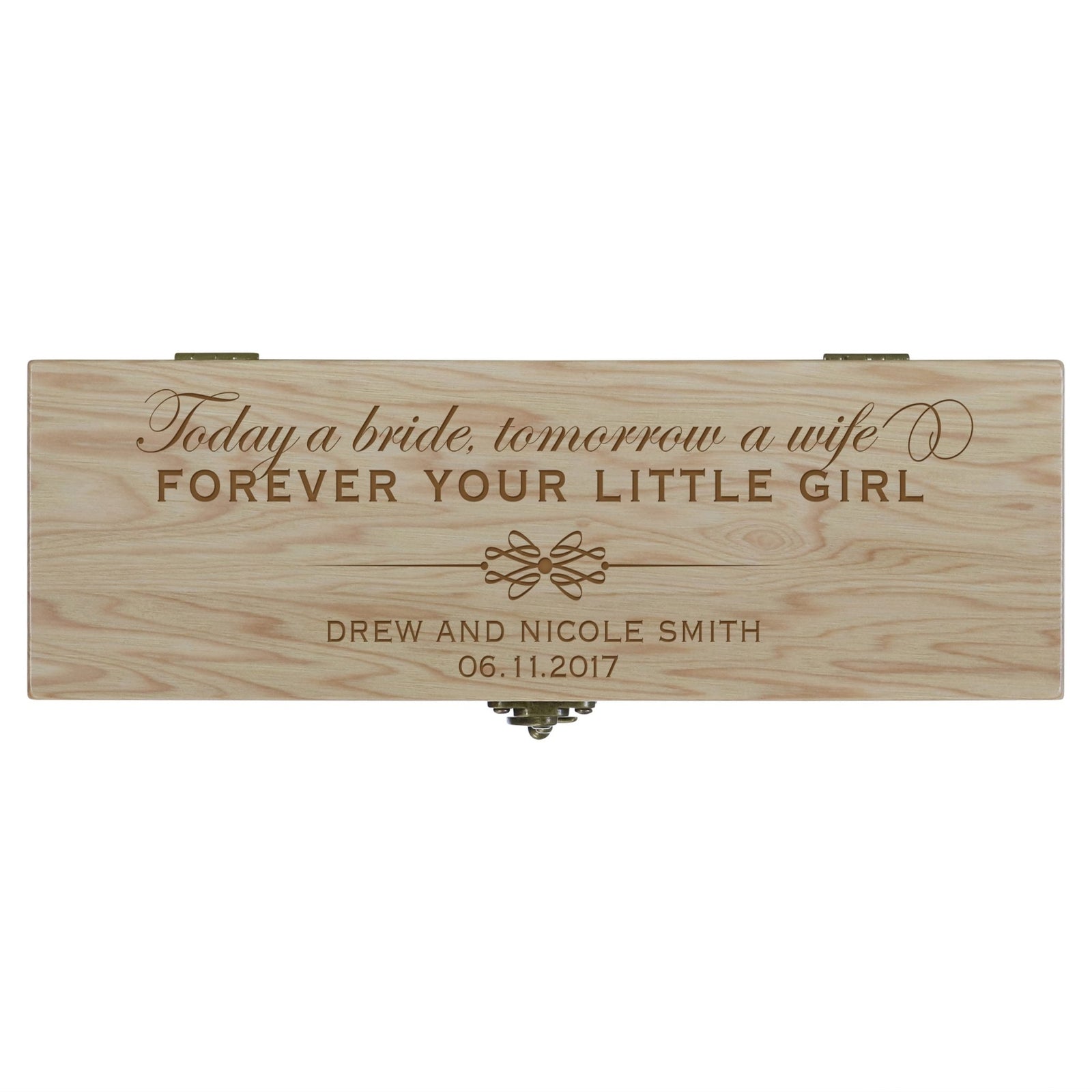 Personalized Wedding Wine Box with Latch - Today A Bride - LifeSong Milestones