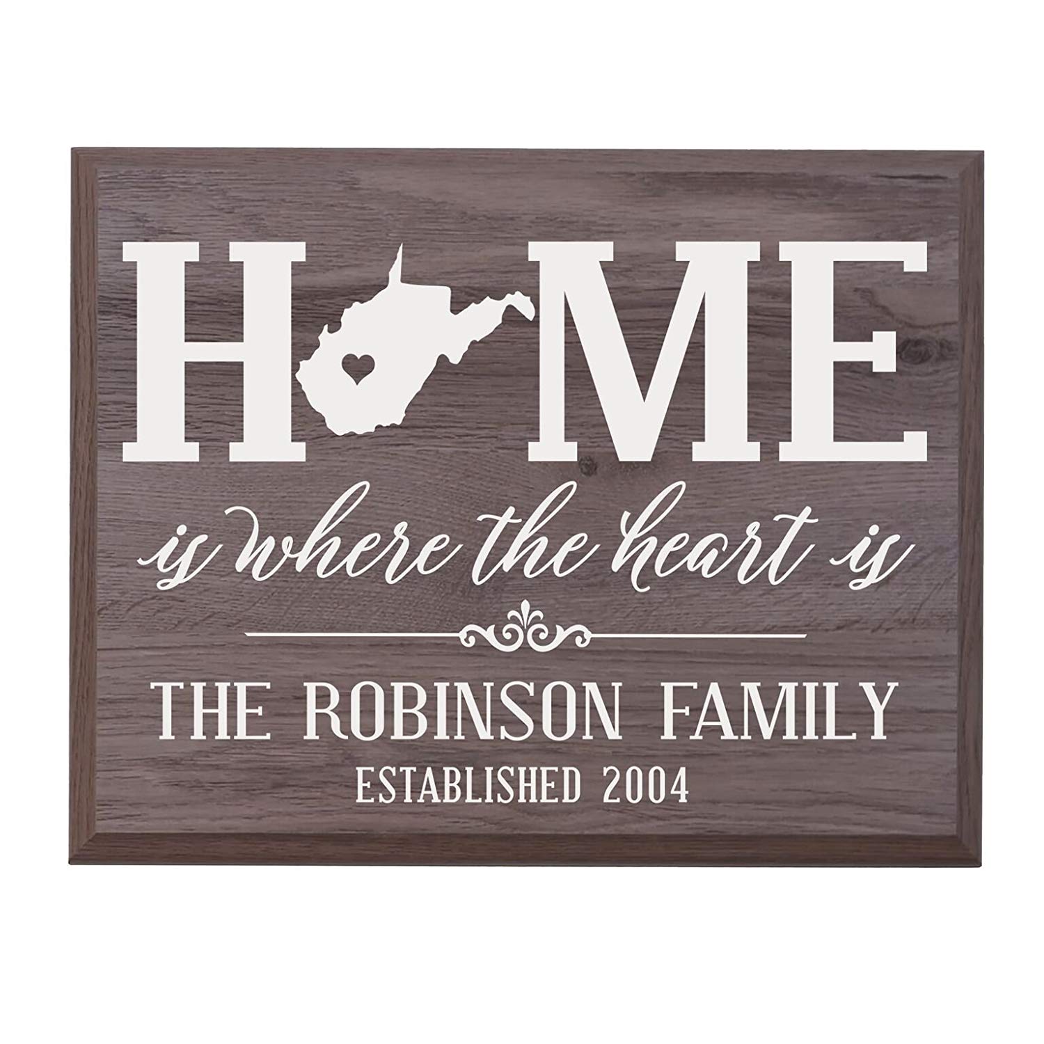 Personalized West Virginia State Home is Where the heart is Sign - LifeSong Milestones
