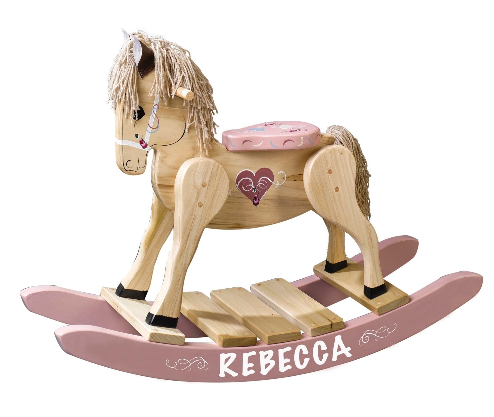 Personalized Wooden Amish Made Rocking Horse for Toddler Boys and Girls| Ride On Toy for Kids Birthday Keepsake Home Decor - LifeSong Milestones