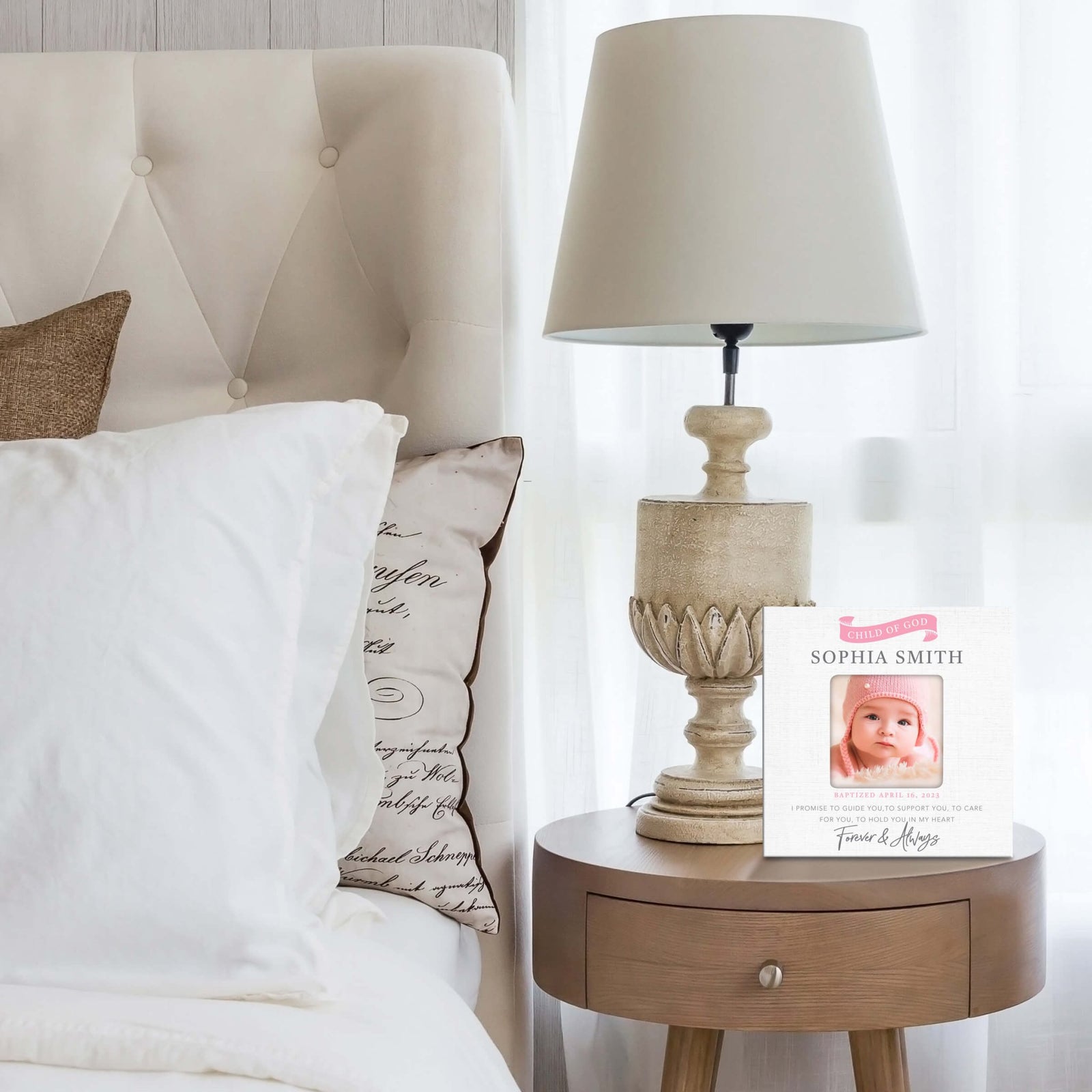 Personalized Wooden Baby Baptism Picture Frames - LifeSong Milestones