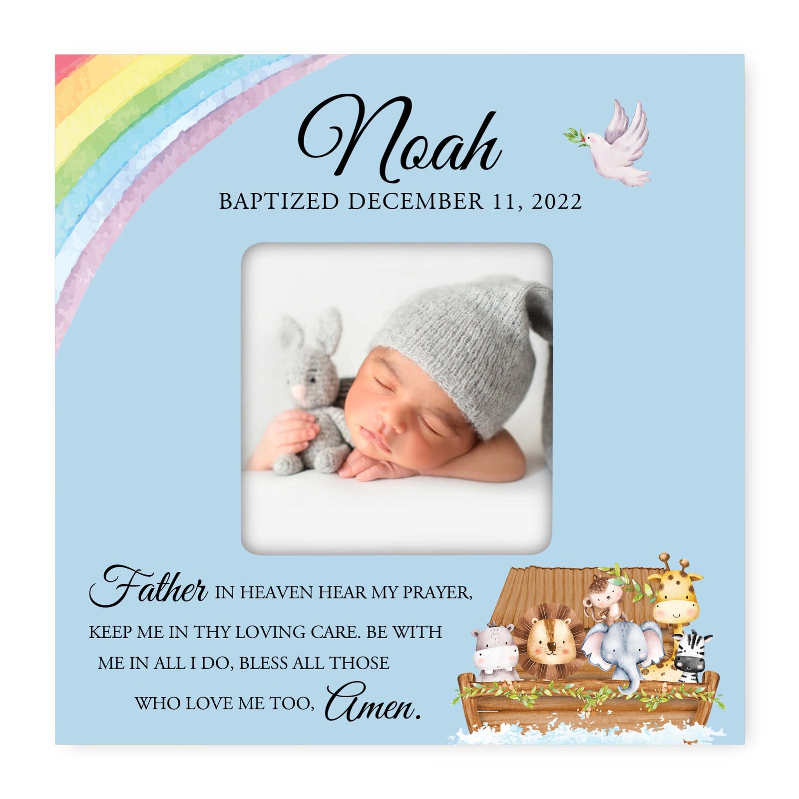 Personalized Wooden Baby Baptism Picture Frames - LifeSong Milestones