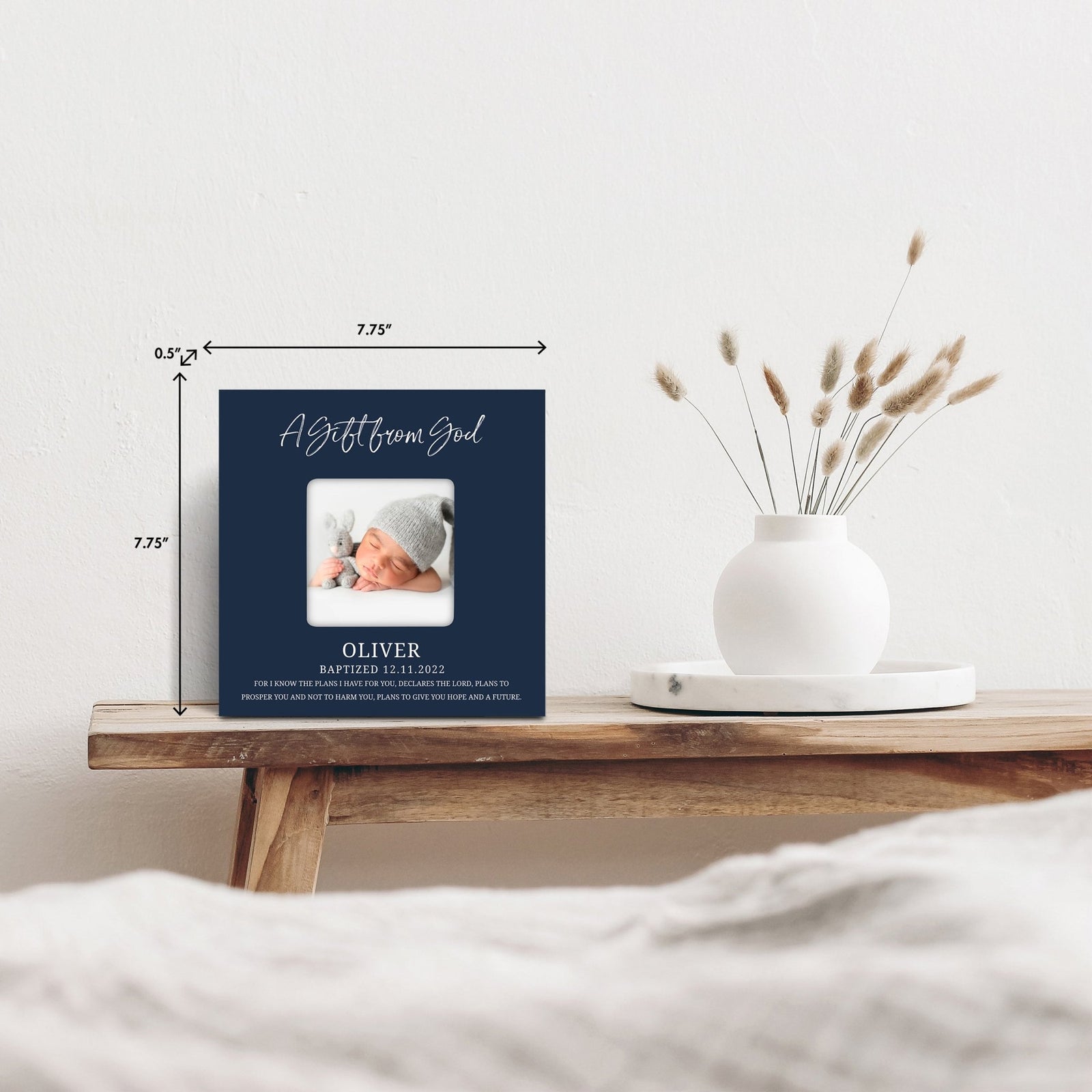 Personalized Wooden Baby Baptism Picture Frames - LifeSong Milestones