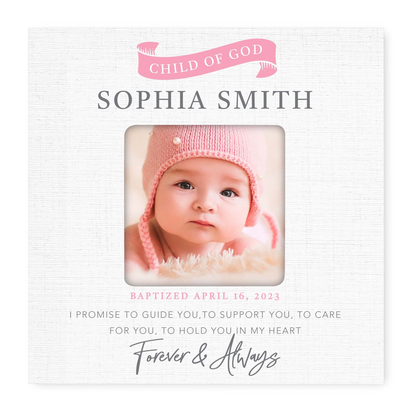 Personalized Wooden Baby Baptism Picture Frames - LifeSong Milestones