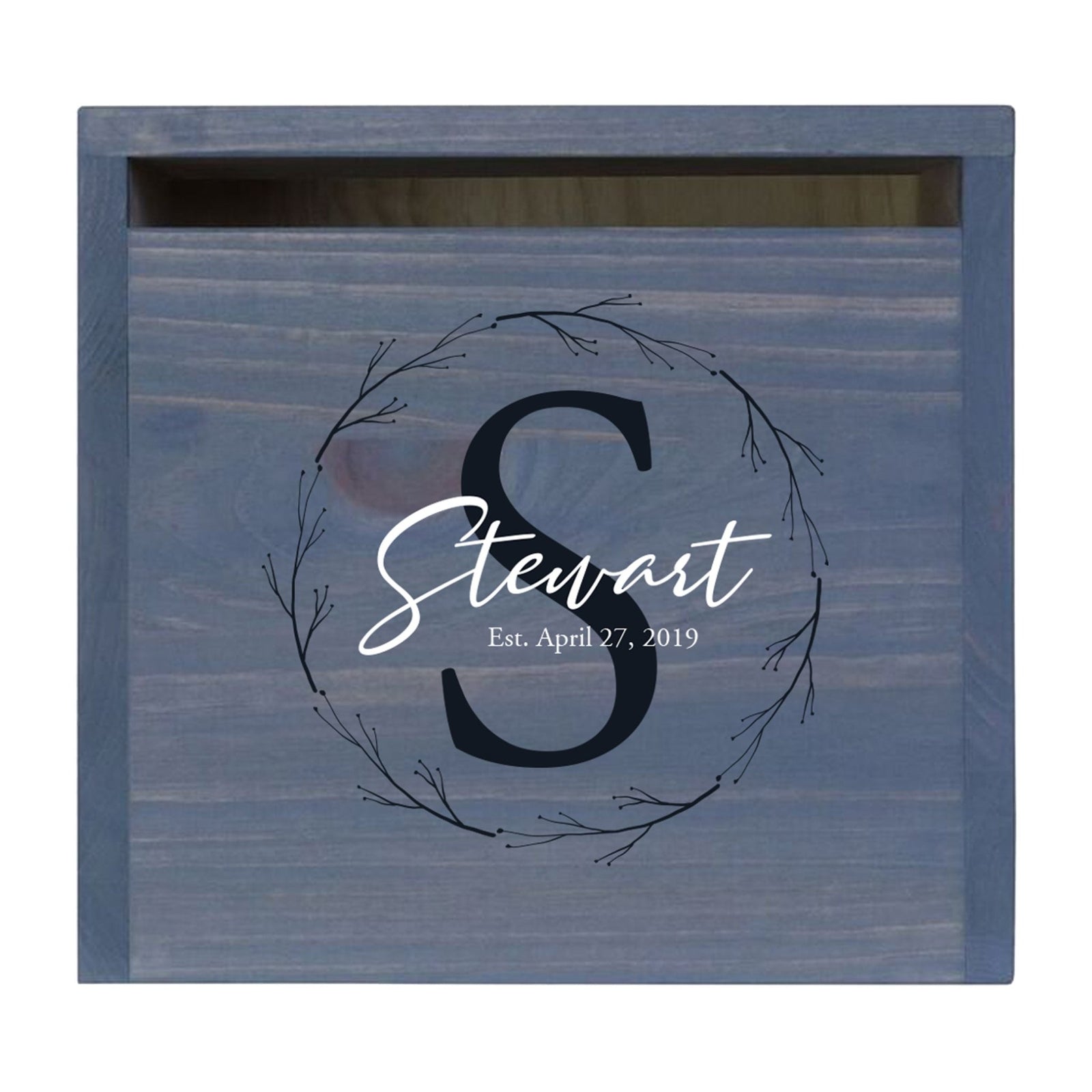 Personalized Wooden Card Box for Wedding Ceremonies, Venues, Receptions, Bridal Showers, and Engagement Parties 13.5x12 - Stewart (S) - LifeSong Milestones