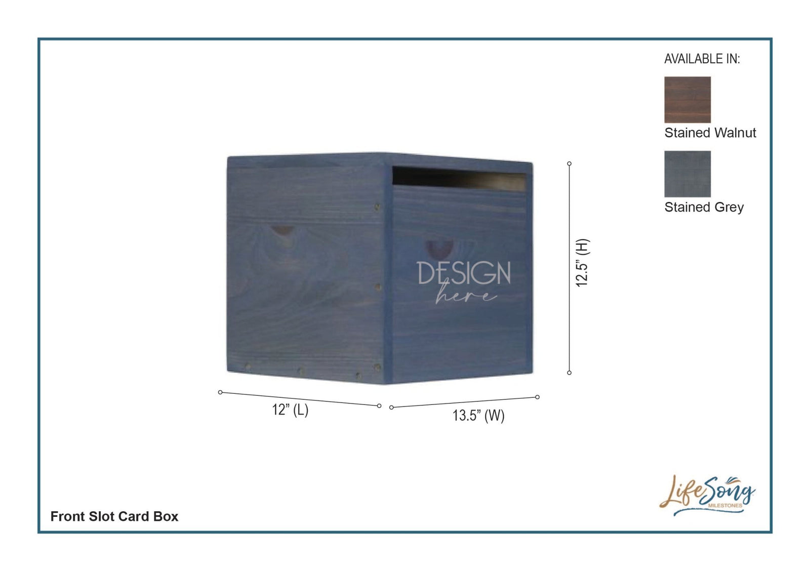 Personalized Wooden Card Box for Wedding Ceremonies, Venues, Receptions, Bridal Showers, and Engagement Parties 13.5x12 - The Avina - LifeSong Milestones