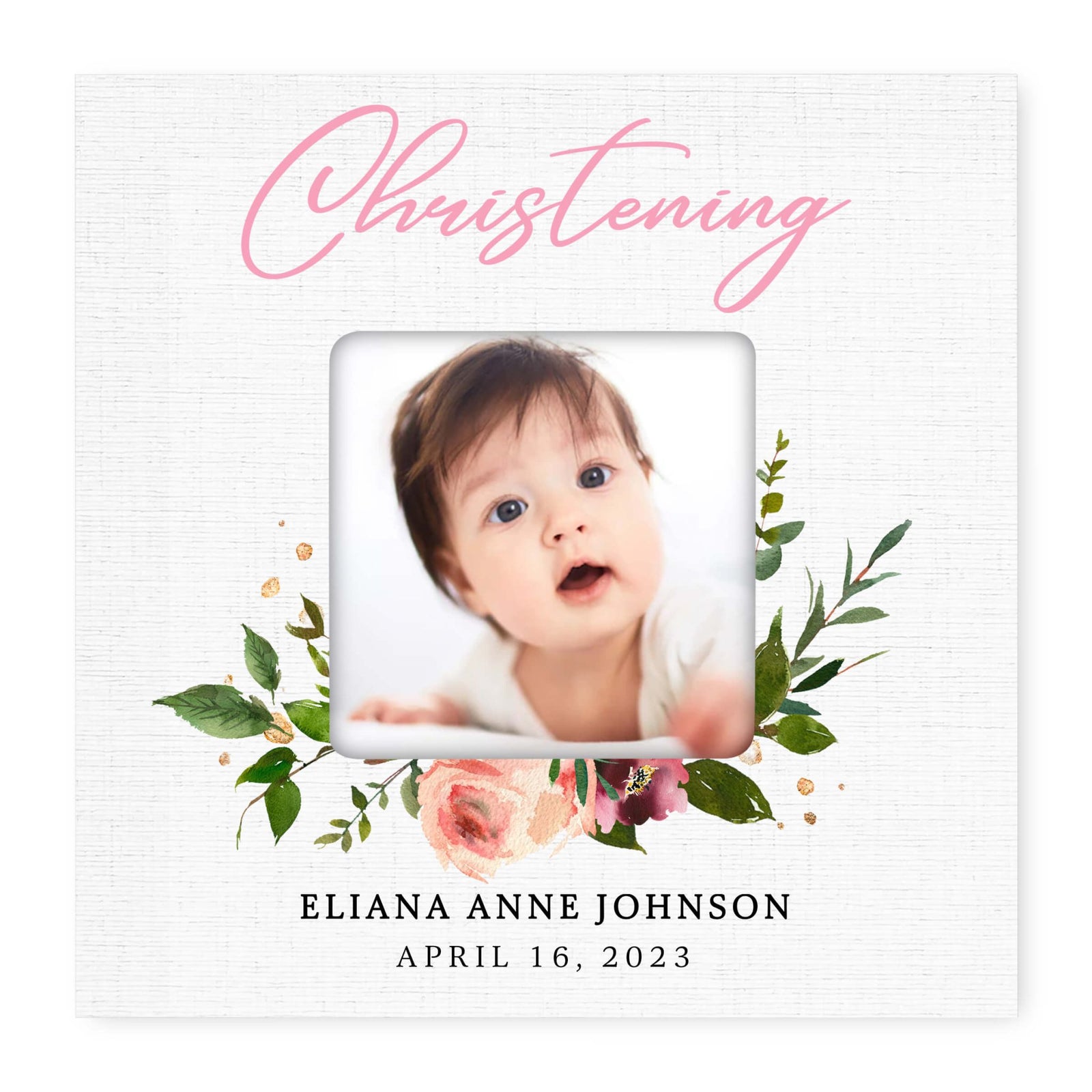 Personalized Wooden Christening Picture Frame - LifeSong Milestones