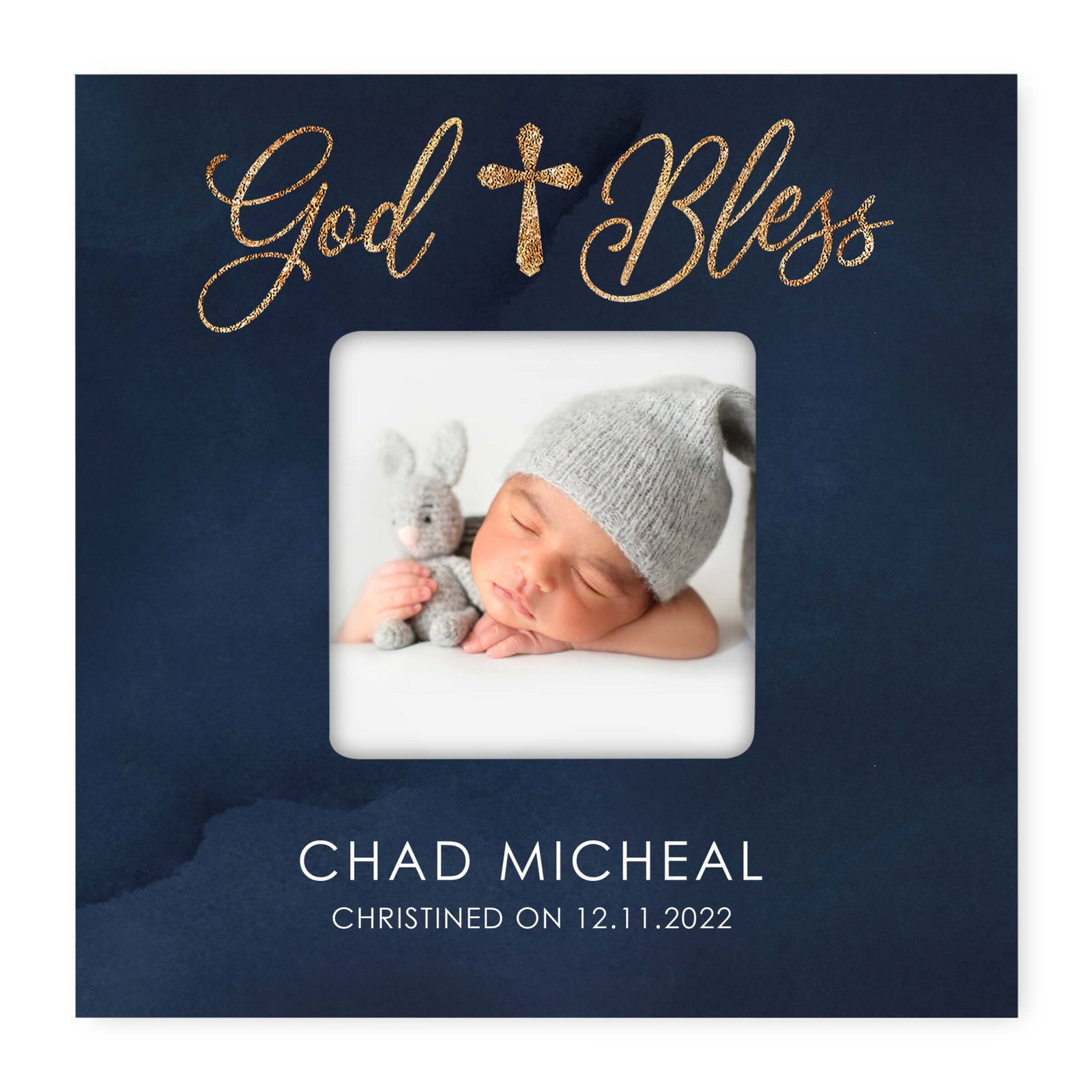 Personalized Wooden Christening Picture Frame - LifeSong Milestones