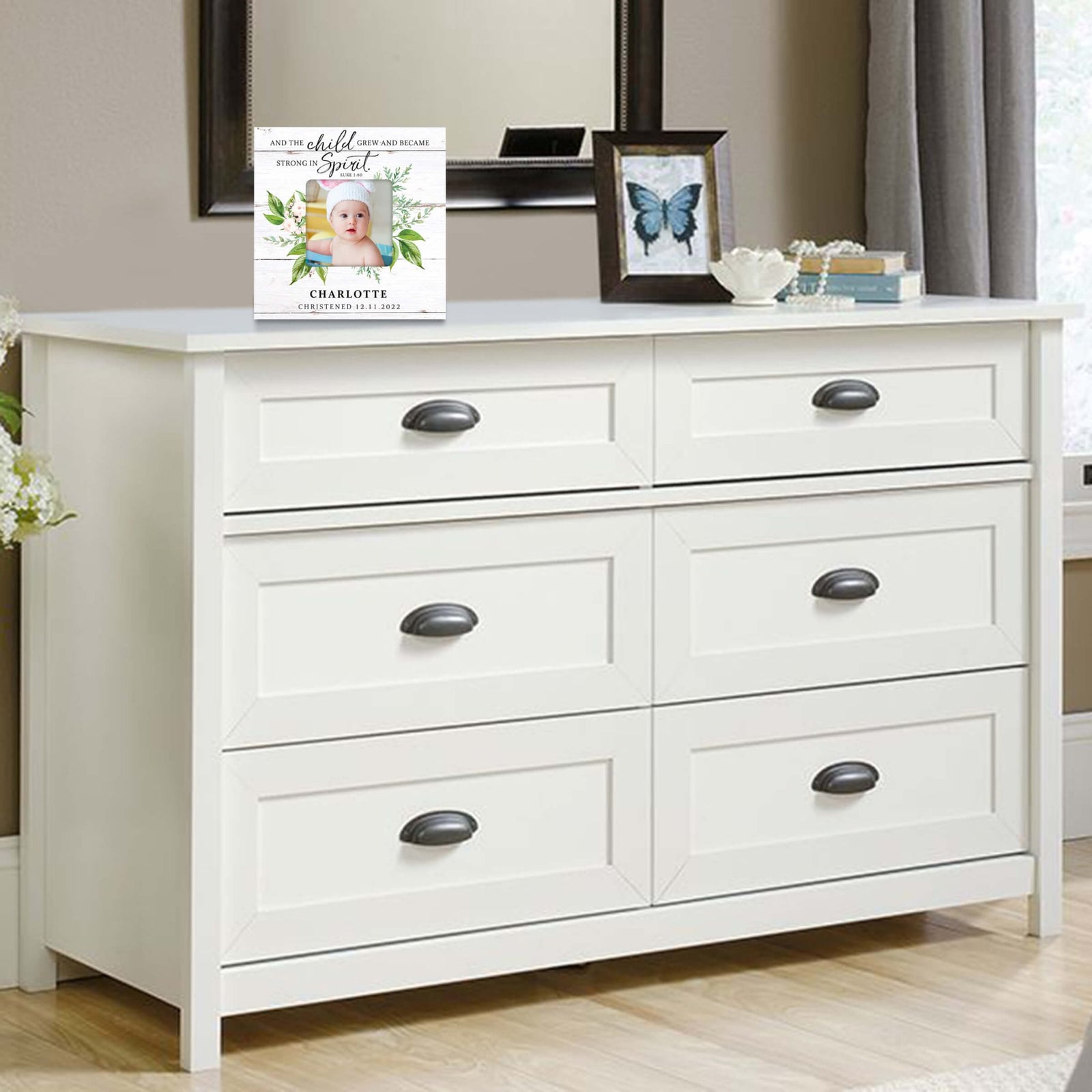 Personalized Wooden Christening Picture Frame - LifeSong Milestones