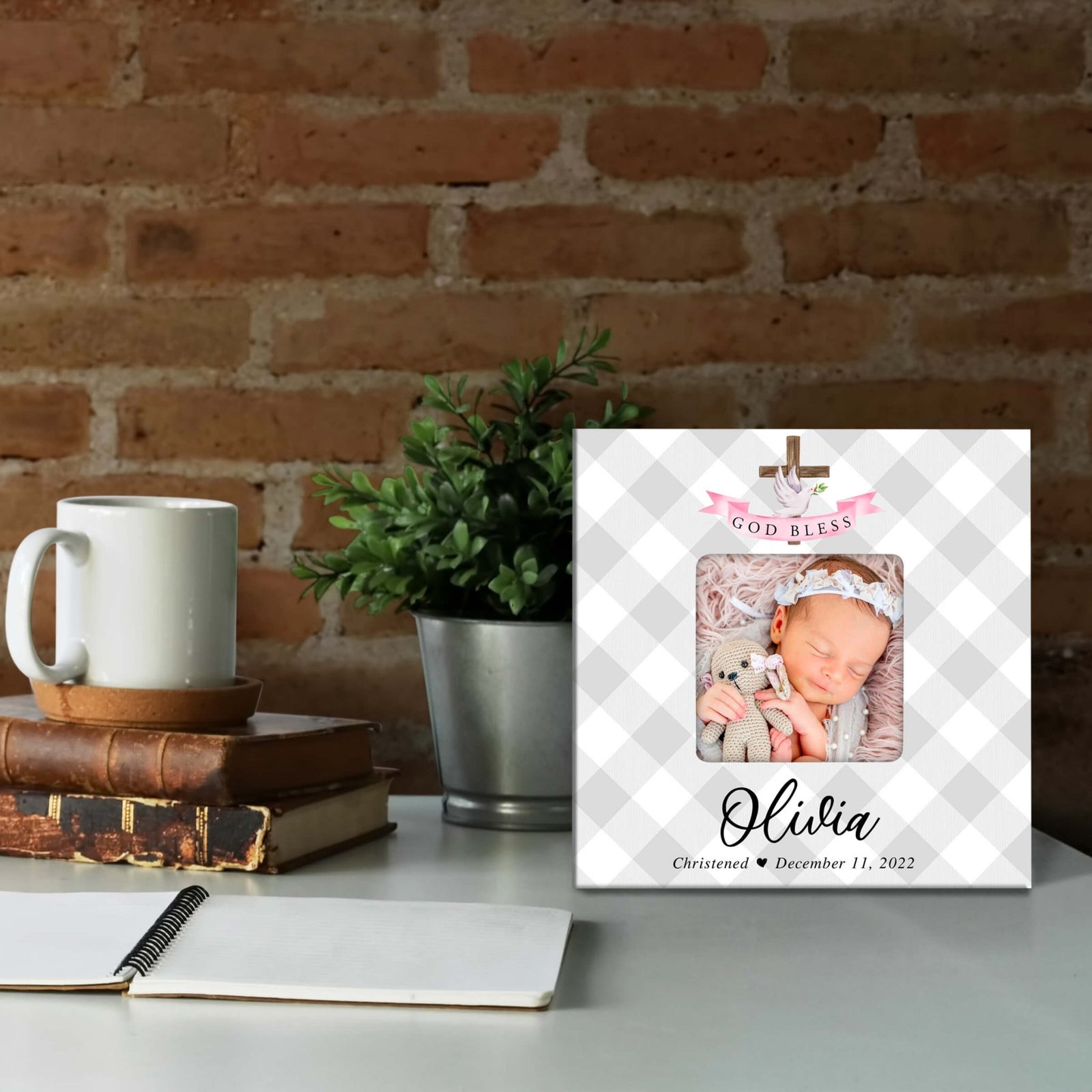 Personalized Wooden Christening Picture Frame - LifeSong Milestones