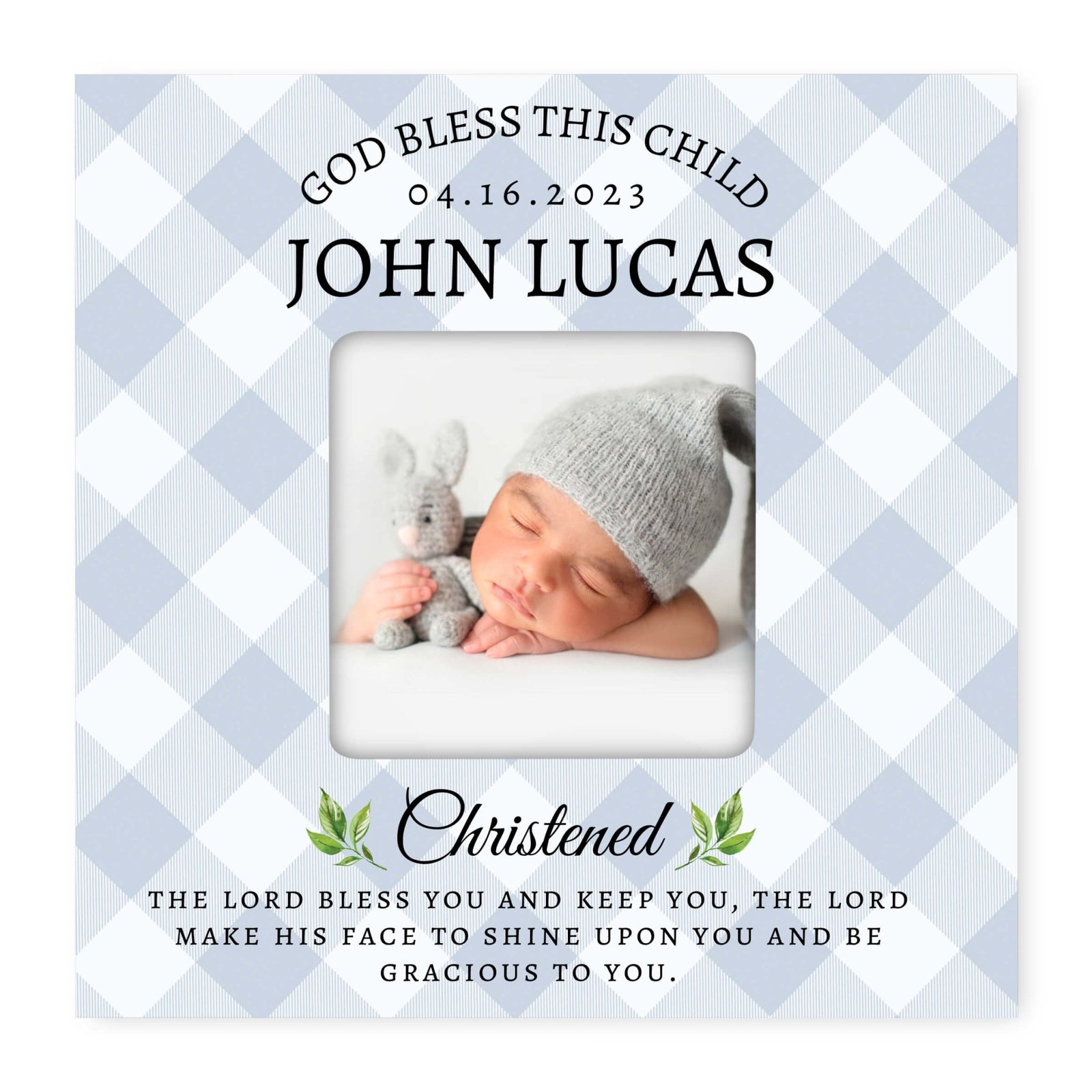 Personalized Wooden Christening Picture Frame - LifeSong Milestones