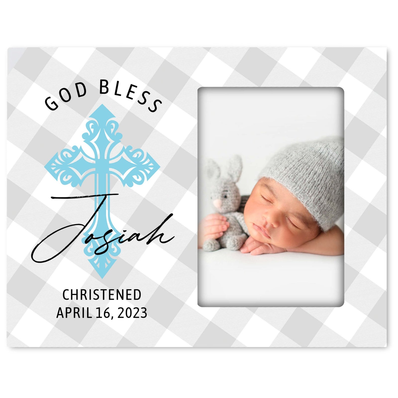 Personalized Wooden Christening Picture Frame - LifeSong Milestones