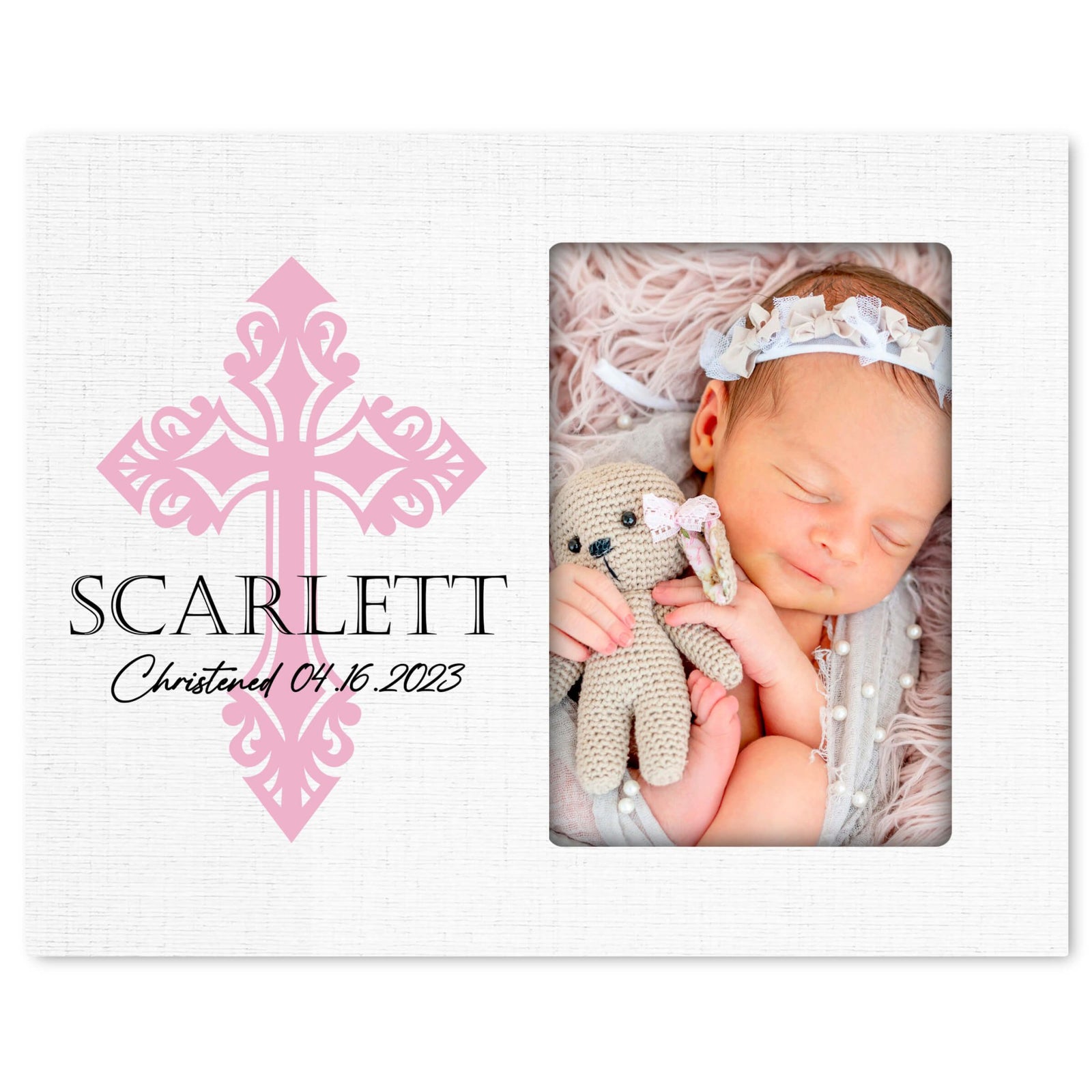 Personalized Wooden Christening Picture Frame - LifeSong Milestones