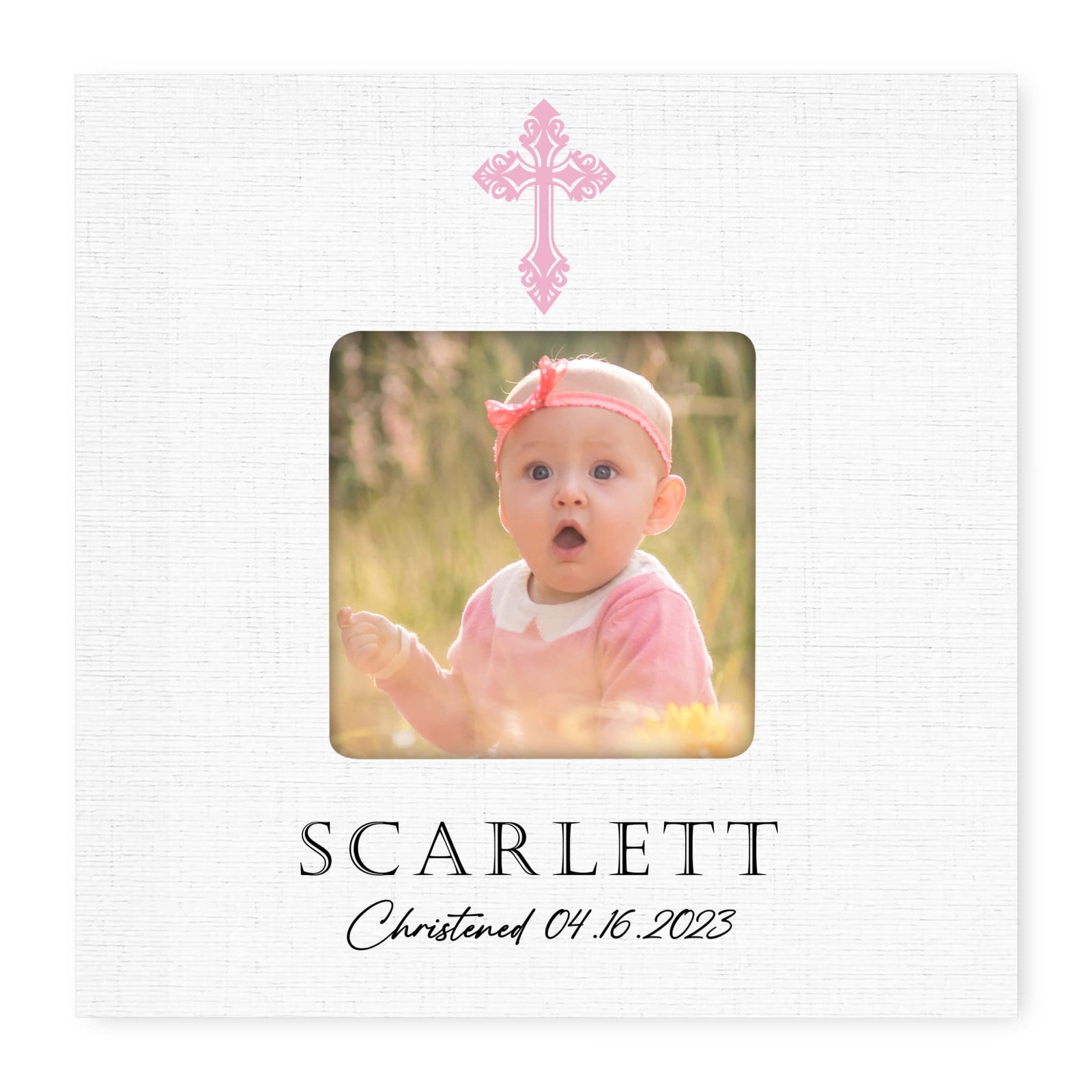 Personalized Wooden Christening Picture Frame - LifeSong Milestones
