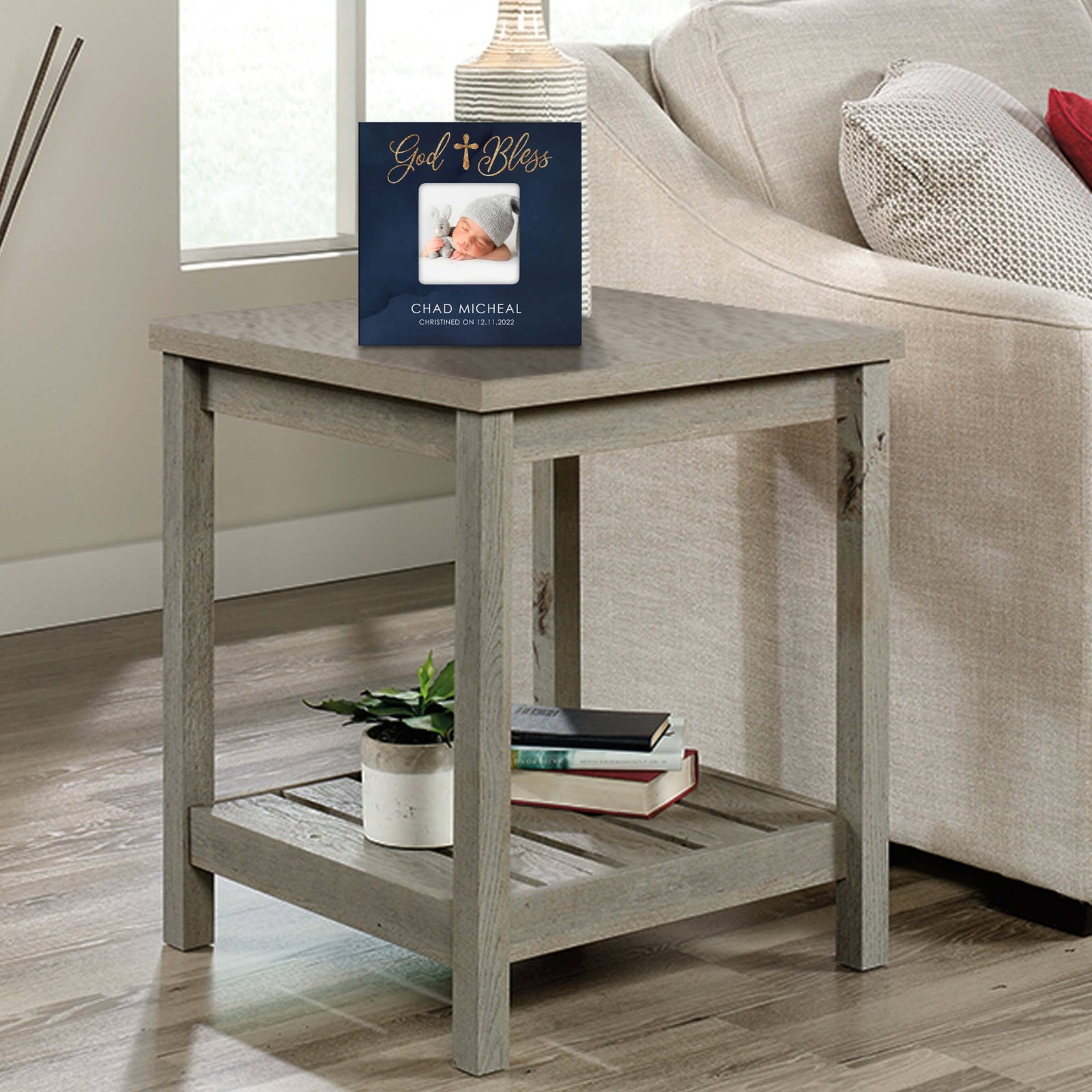 Personalized Wooden Christening Picture Frame - LifeSong Milestones