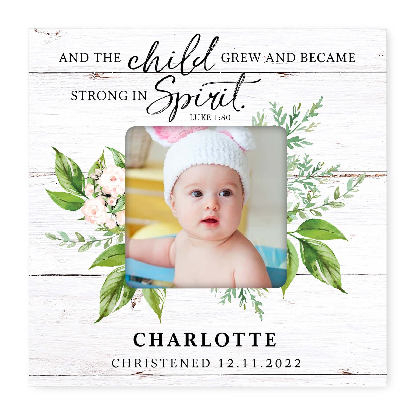 Personalized Wooden Christening Picture Frame - LifeSong Milestones