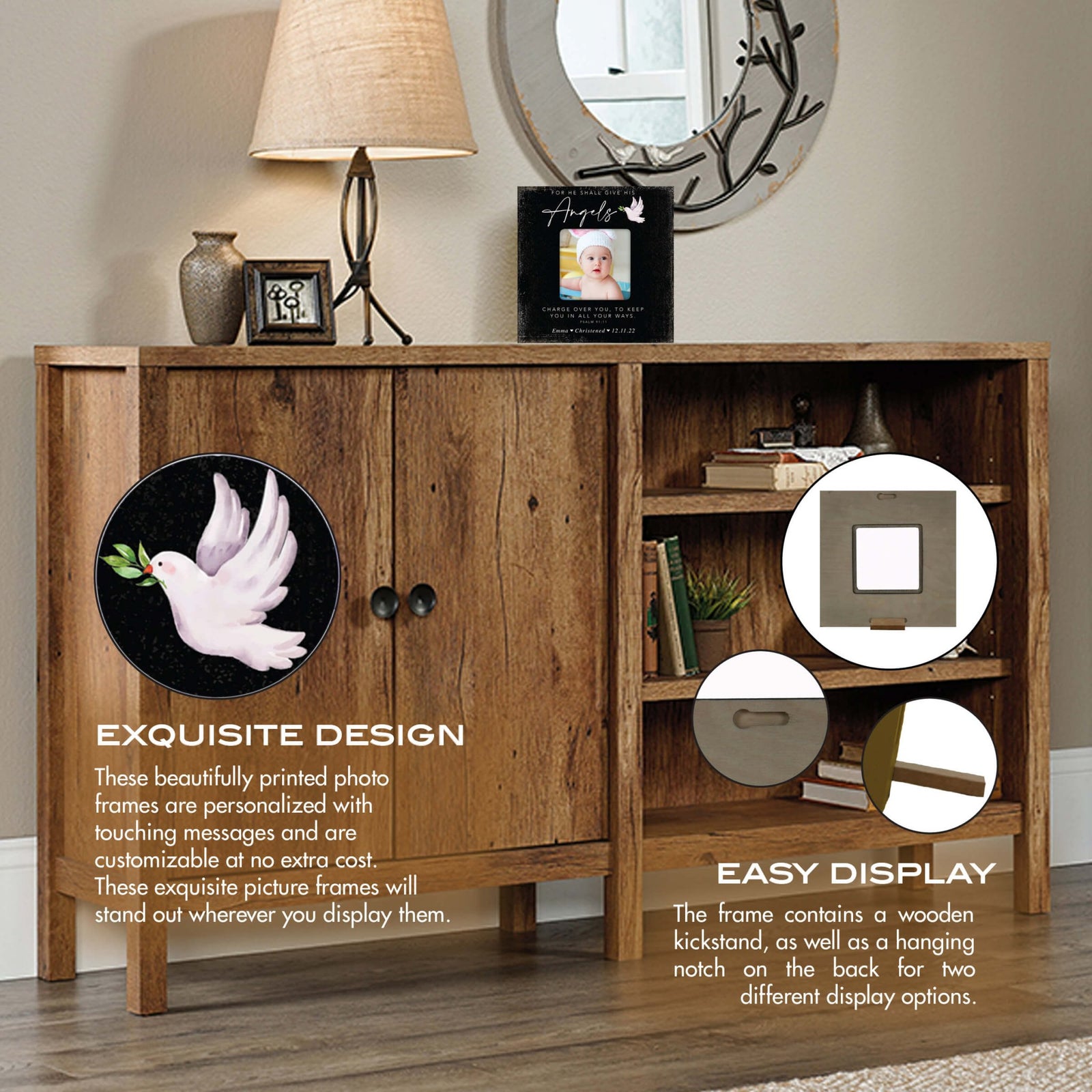 Personalized Wooden Christening Picture Frame - LifeSong Milestones