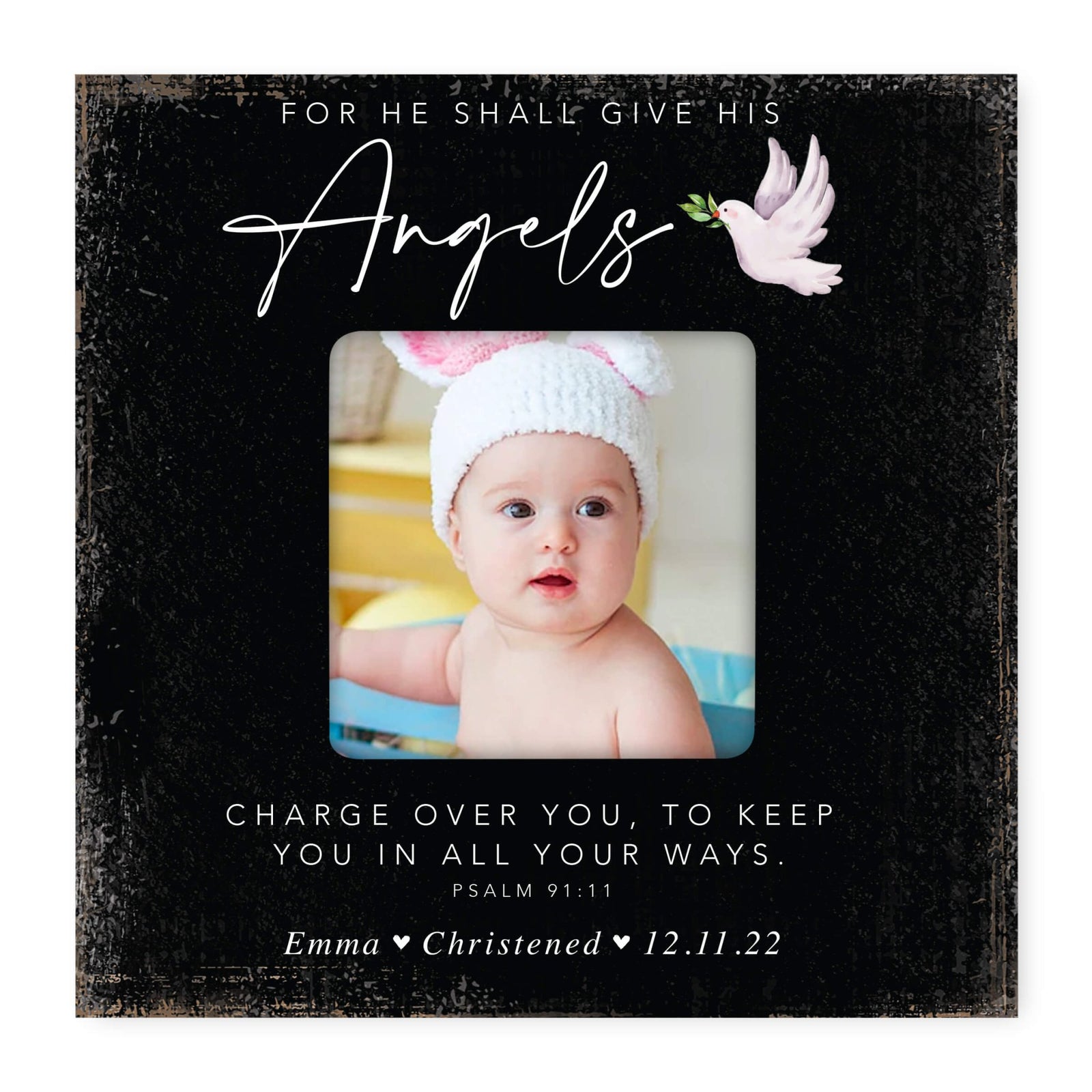 Personalized Wooden Christening Picture Frame - LifeSong Milestones