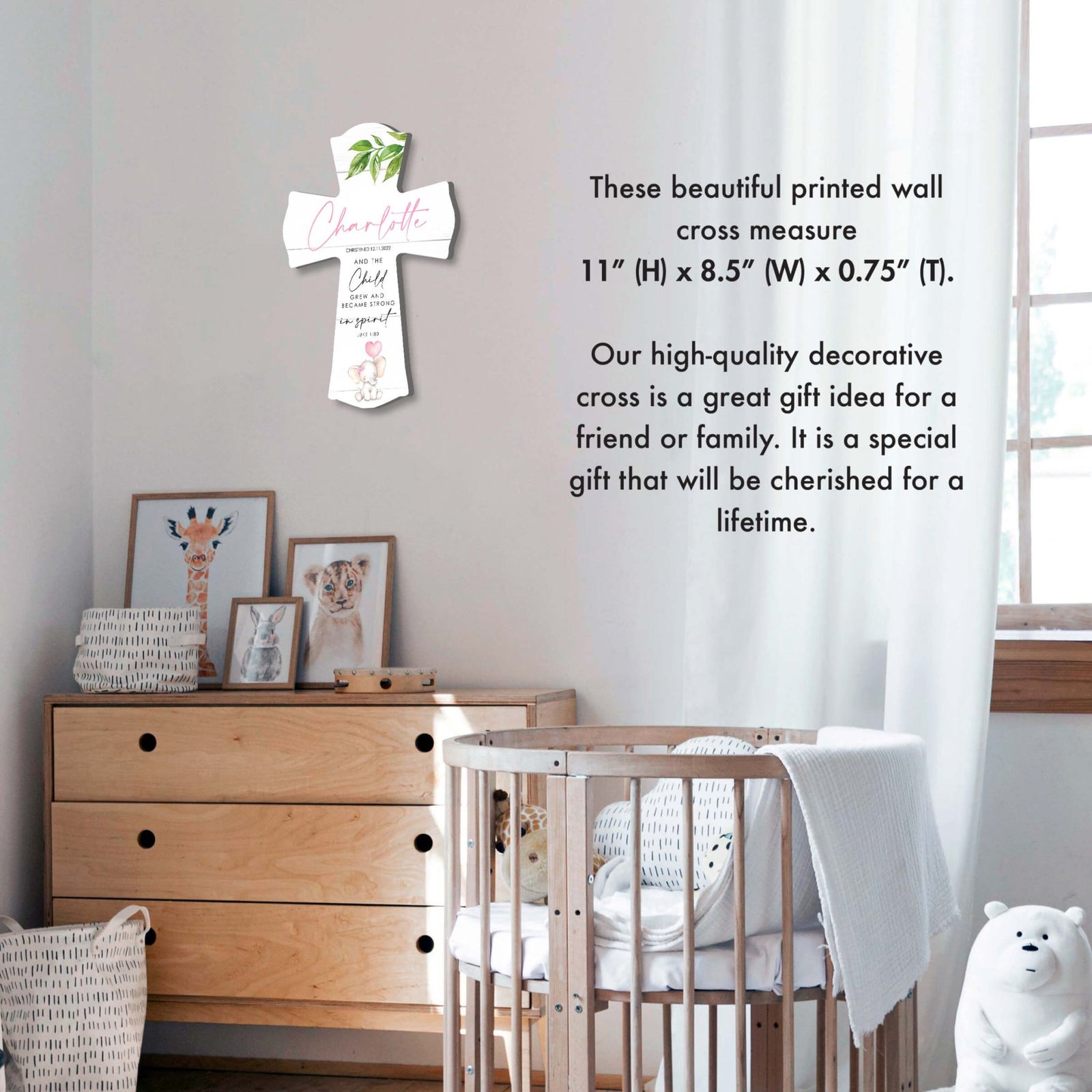 Personalized Wooden Cross for Christening Gifts - LifeSong Milestones