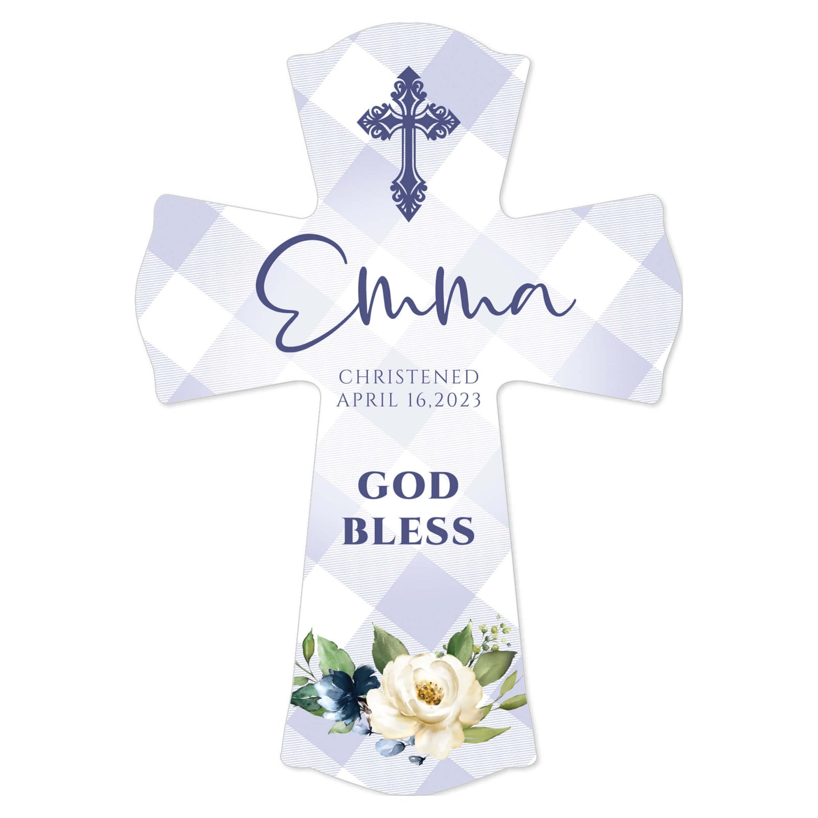 Personalized Wooden Cross for Christening Gifts - Christened - LifeSong Milestones