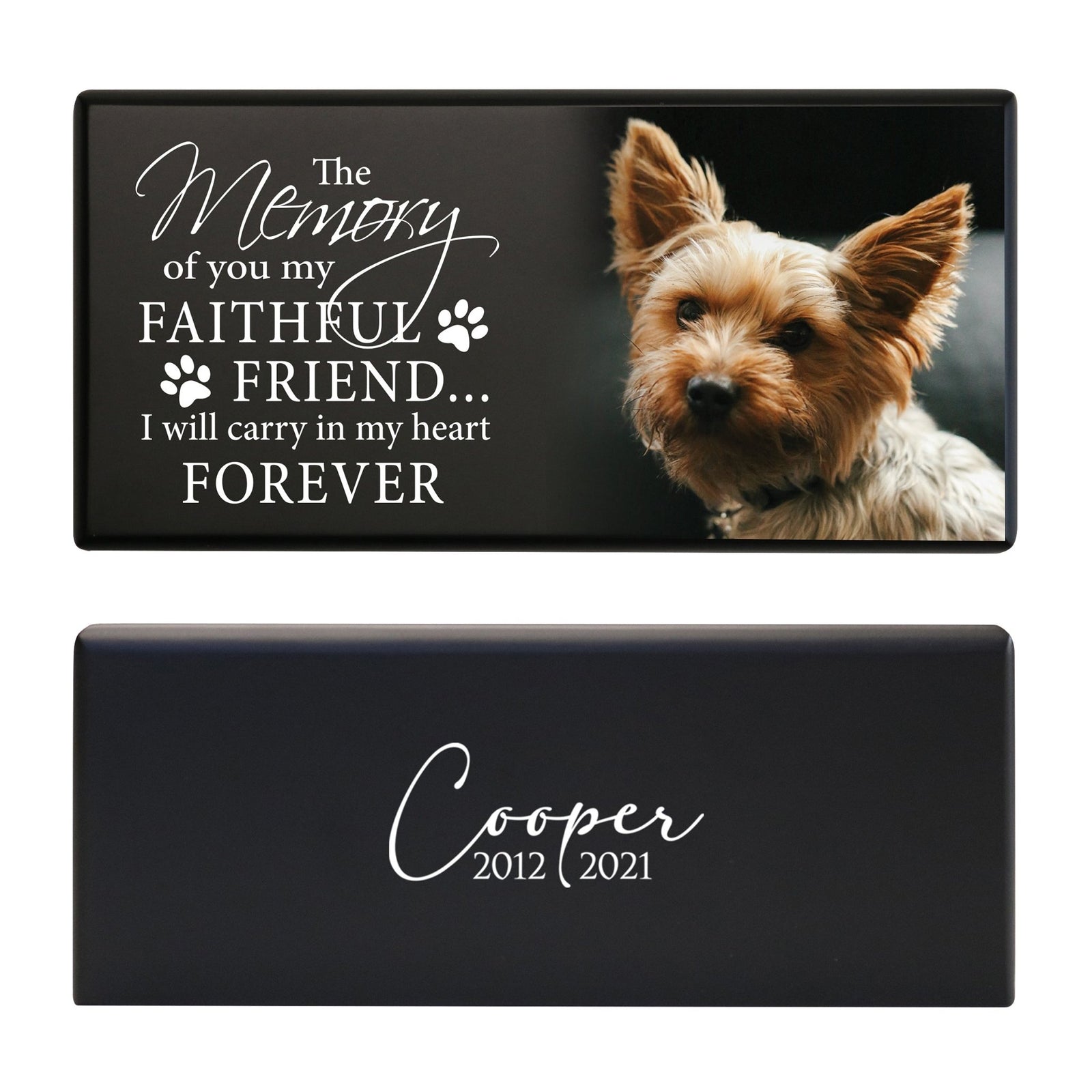 Personalized Wooden Dog Urn for Pet Ashes - Memorial Keepsake Box for Pet - My Faithful Friend - LifeSong Milestones