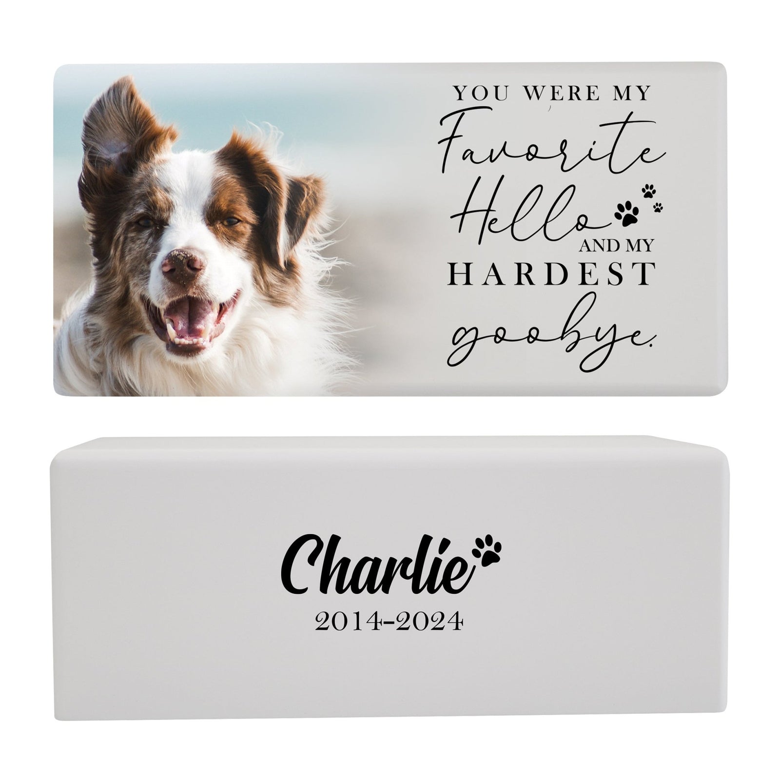 Personalized Wooden Dog Urn for Pet Ashes with Custom Engraving and Natural Finish - You Were My Favorite - LifeSong Milestones
