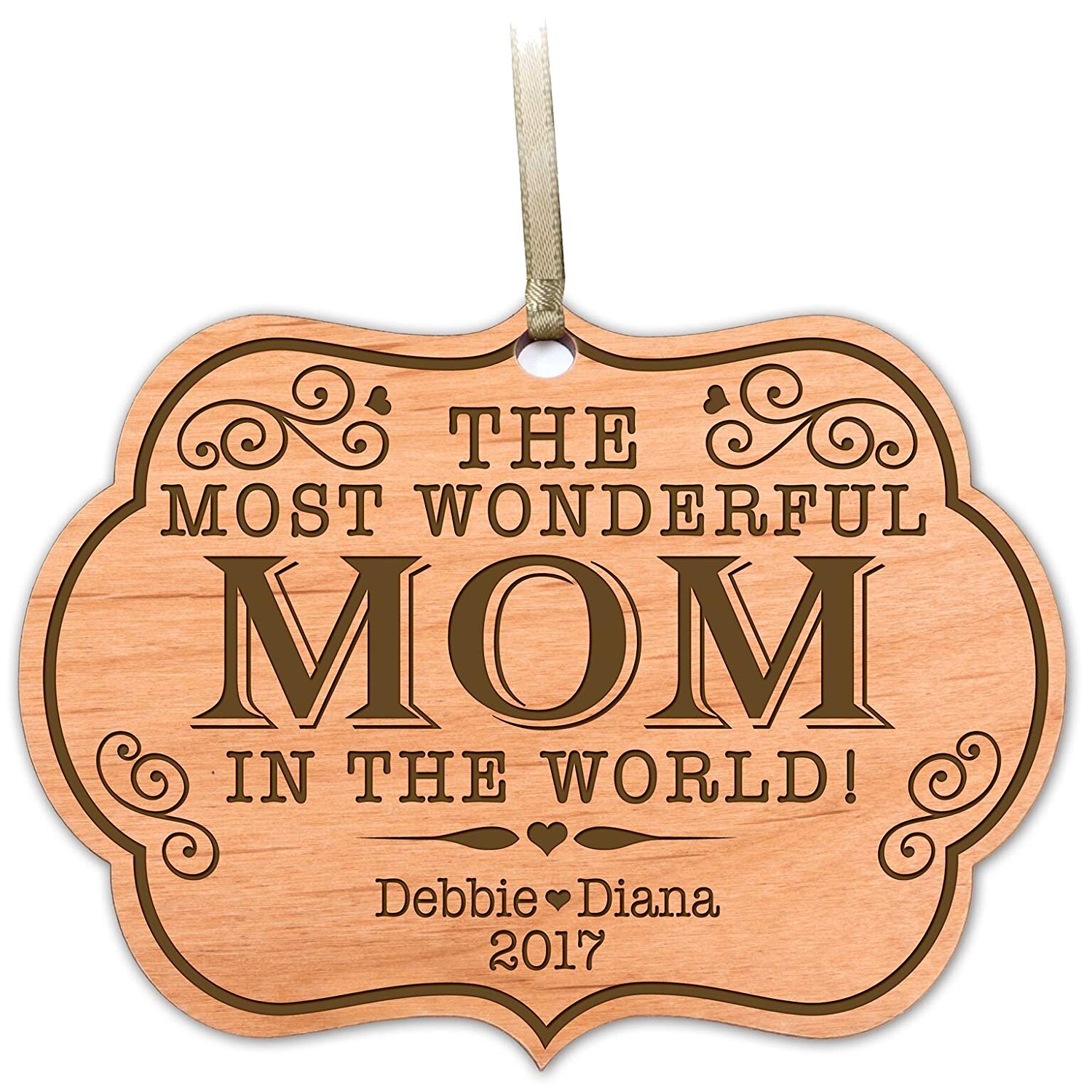 Personalized Wooden Engraved Family Ornaments - The Most Wonderful - LifeSong Milestones