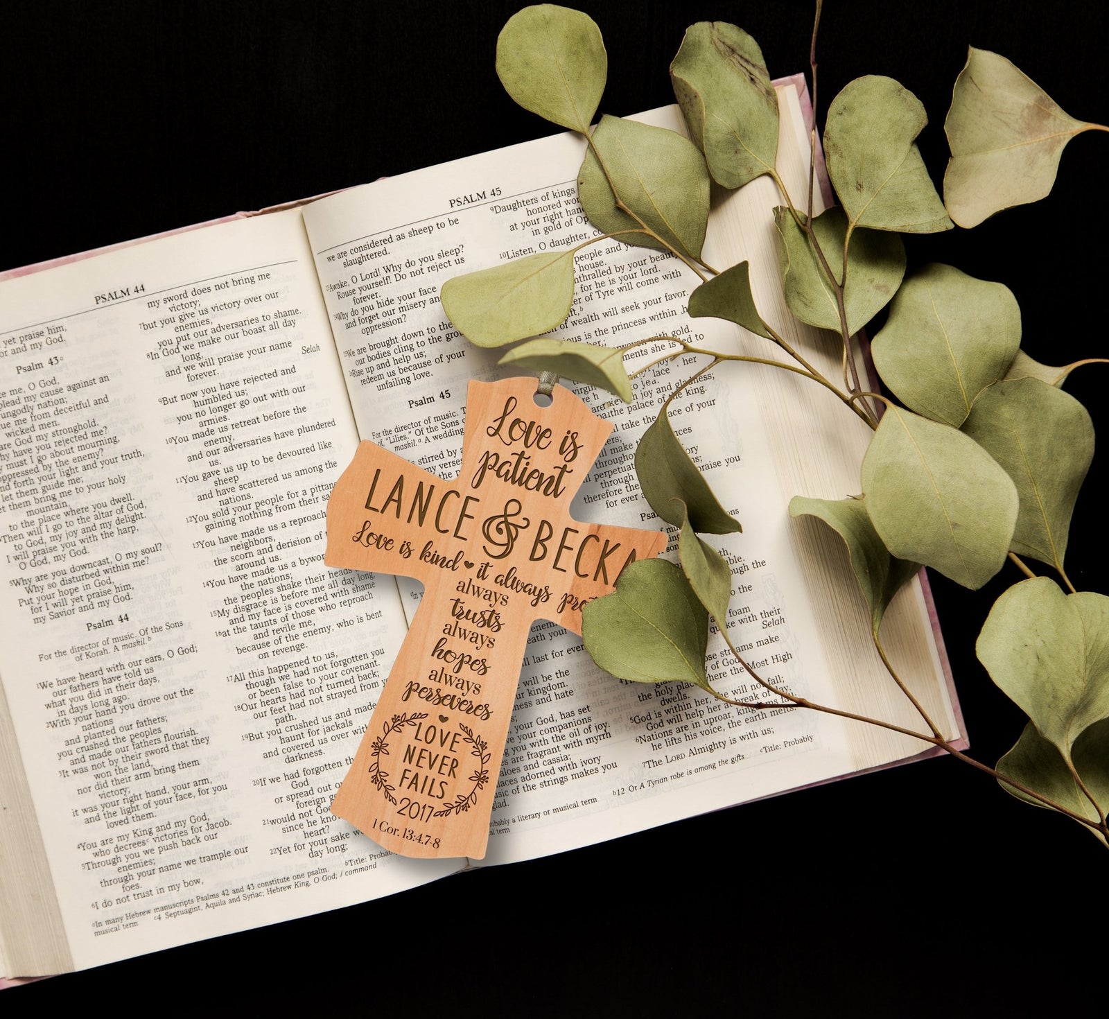 Personalized Wooden Family Cross Ornaments - Family Members - LifeSong Milestones