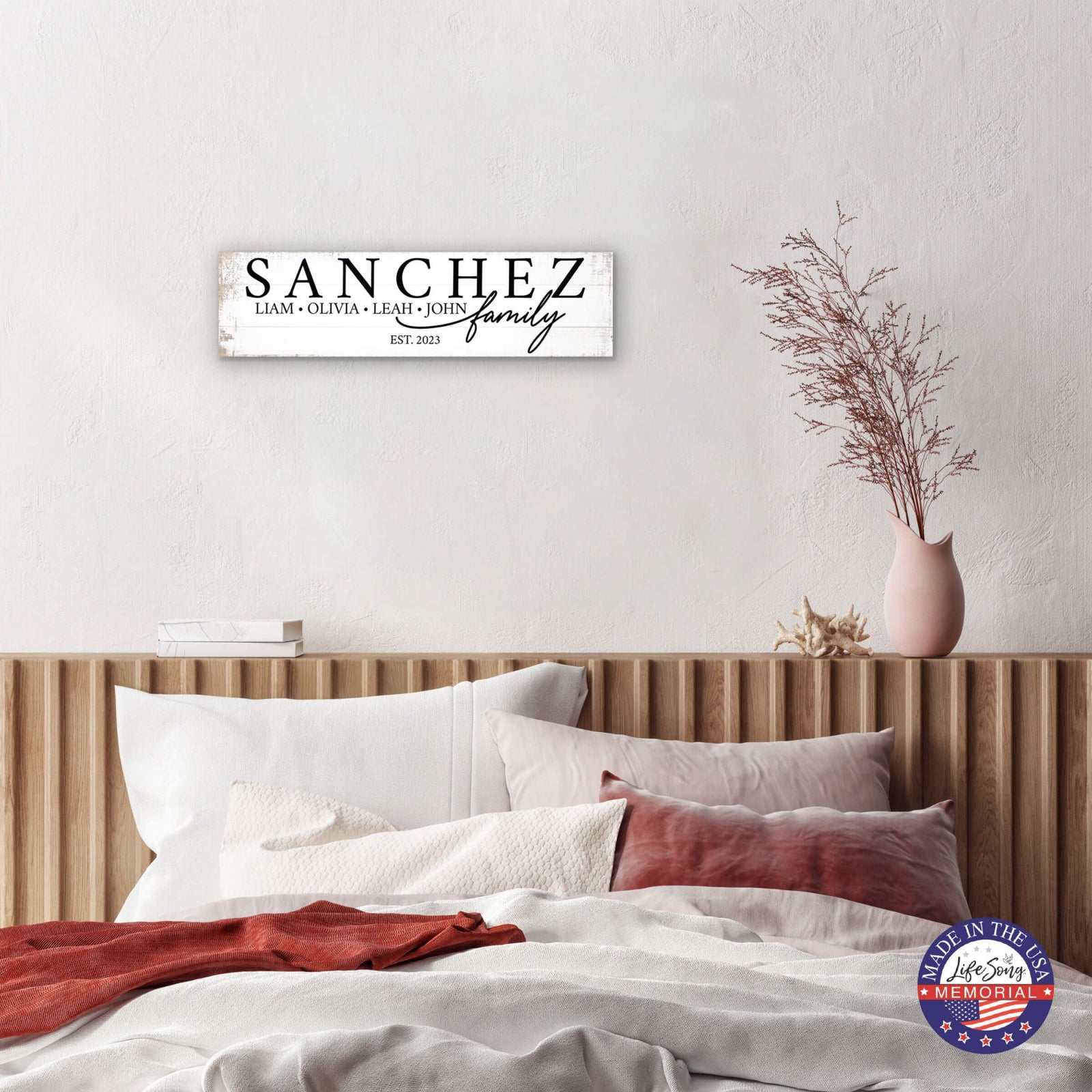 Personalized Wooden Family Name Wall Hanging Plaque for Home Décor - Sanchez Family - LifeSong Milestones
