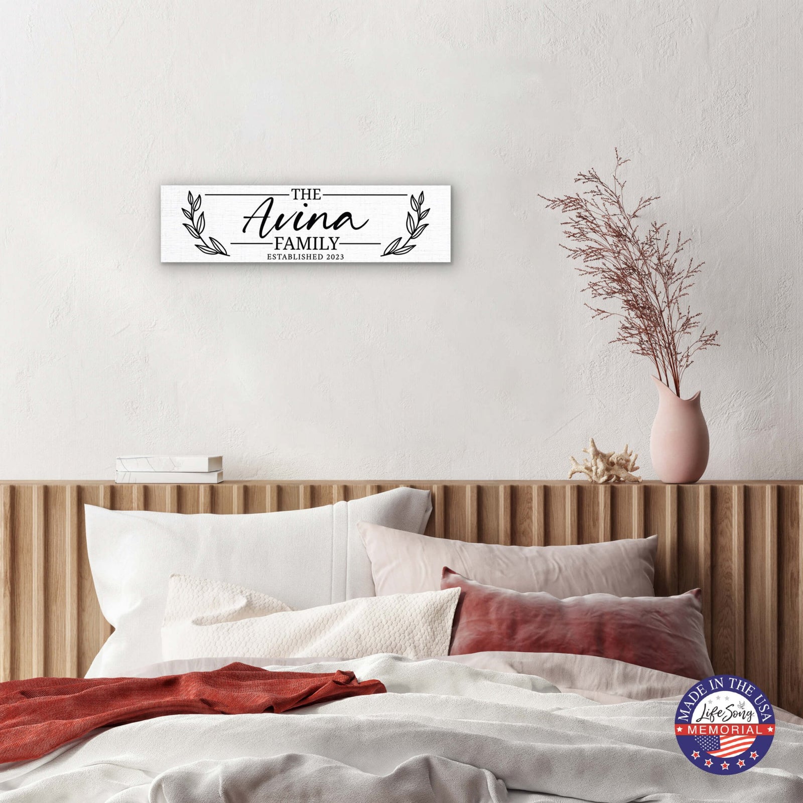 Personalized Wooden Family Name Wall Hanging Plaque for Home Décor - The Avina Family - LifeSong Milestones
