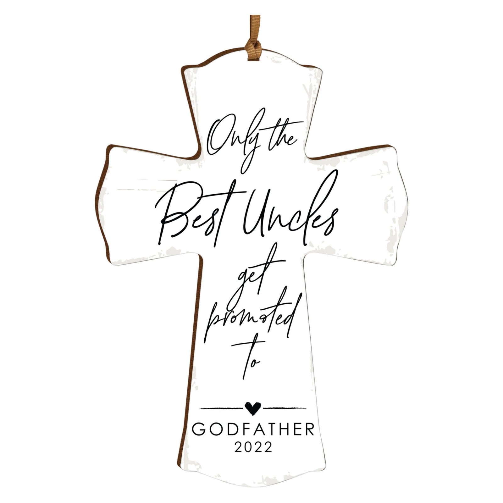 Personalized Wooden Hanging Mini Cross for Godfather - LifeSong Milestones