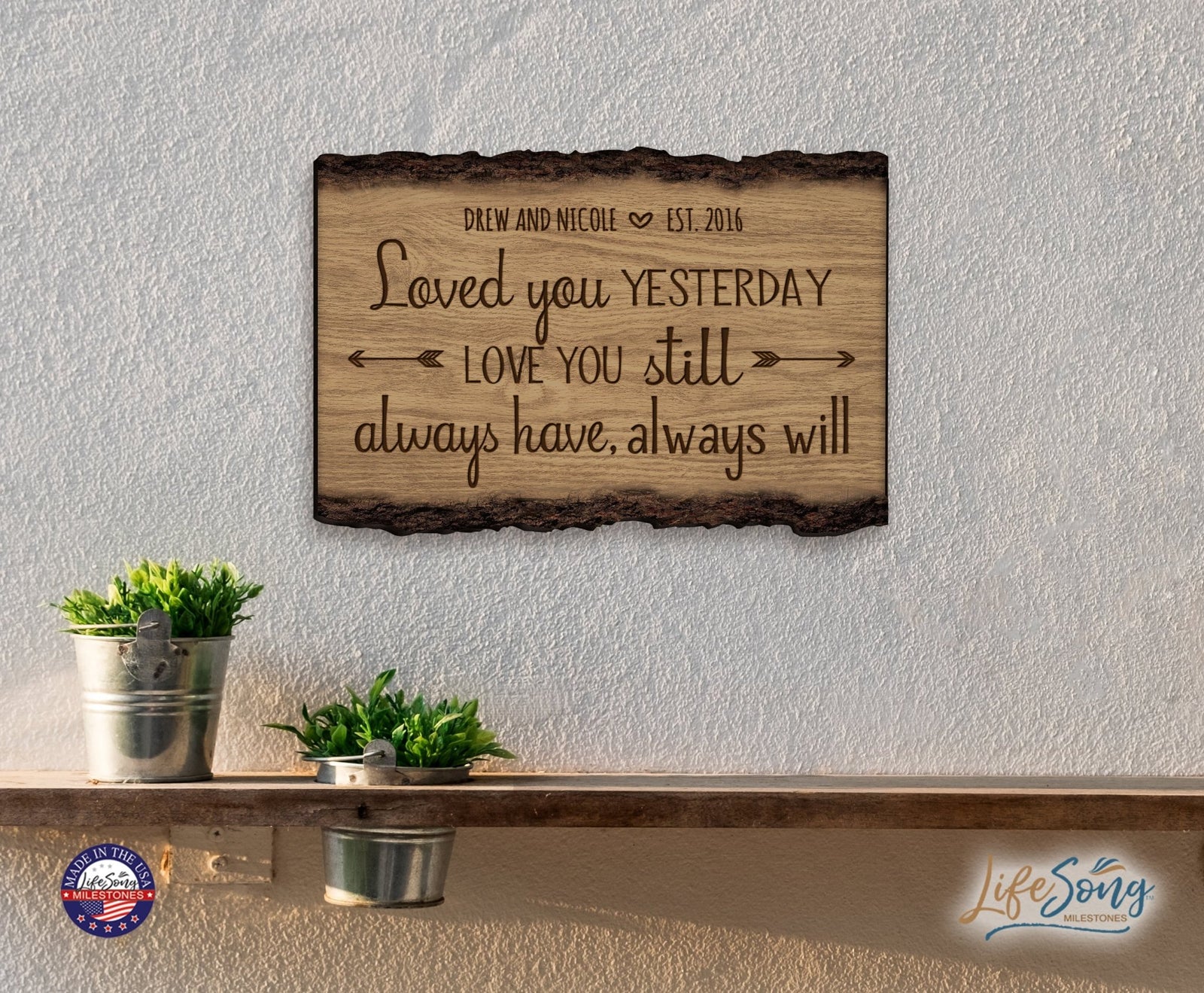 Personalized Wooden Housewarming Family Name Sign - Est. Year - LifeSong Milestones