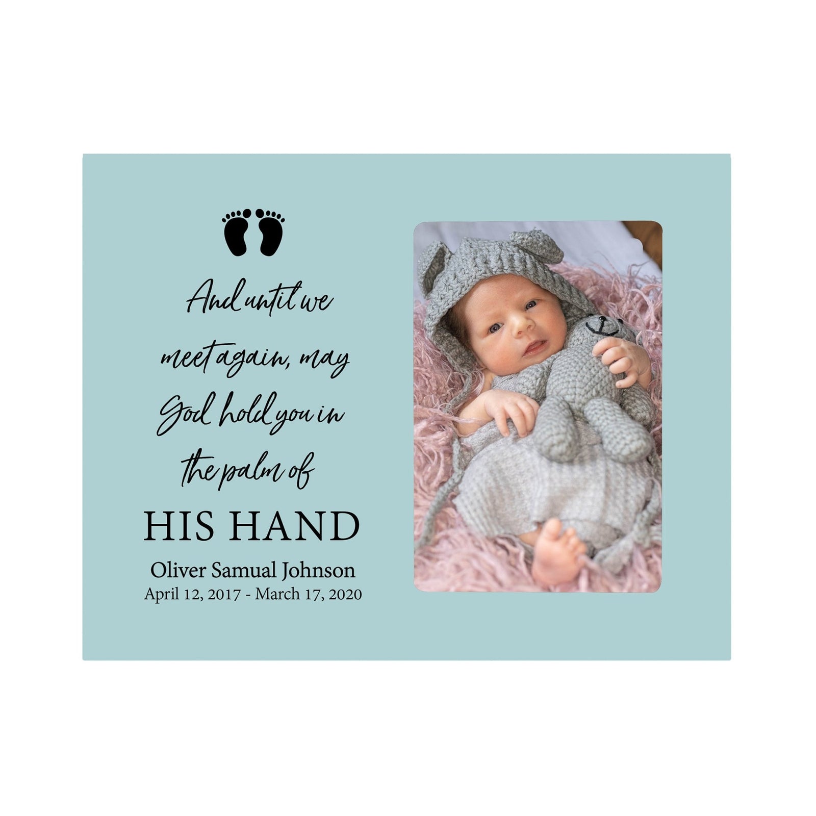 Personalized Wooden Memorial 8x10 Picture Frame holds 4x6 photo for Baby - Until We Meet Again - LifeSong Milestones