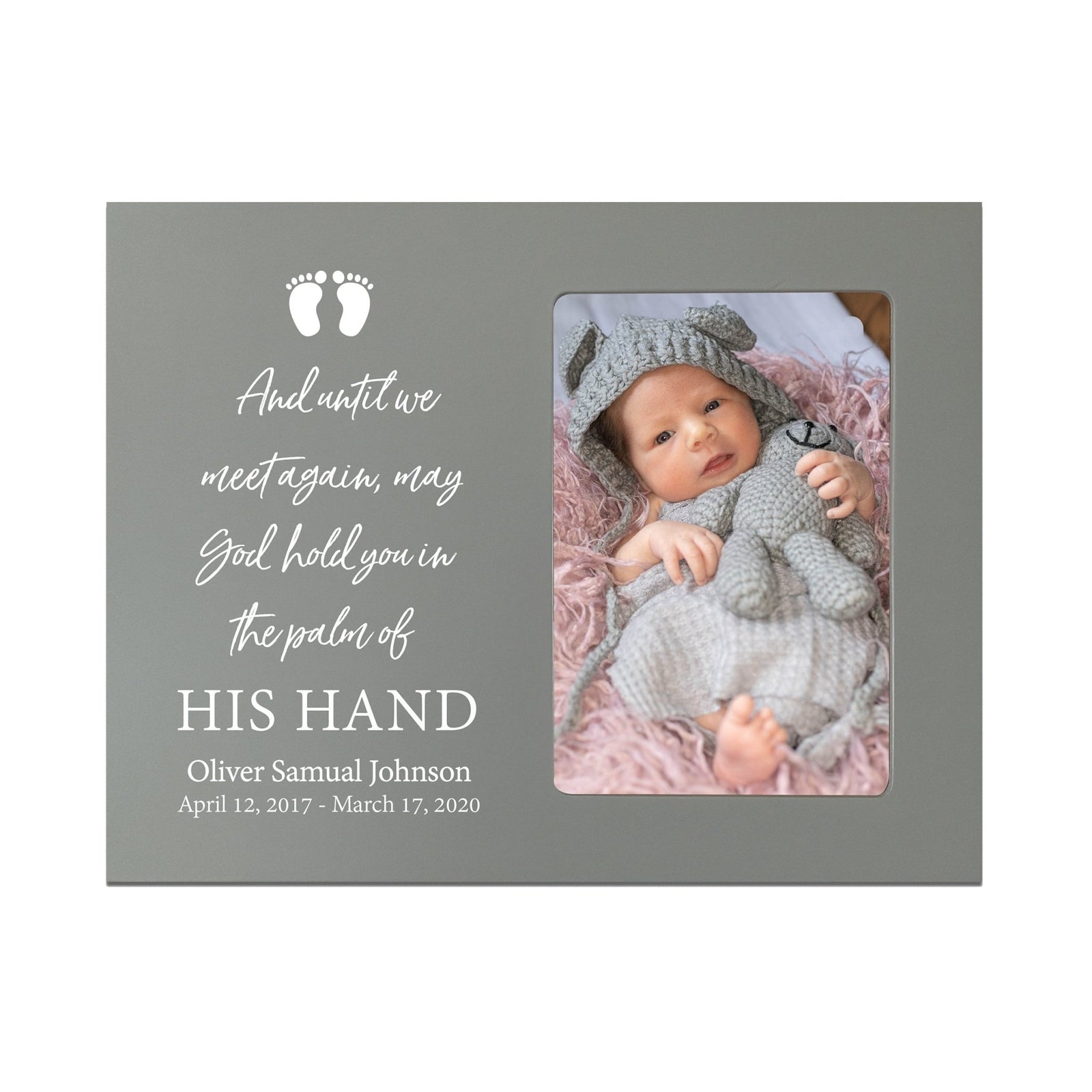 Personalized Wooden Memorial 8x10 Picture Frame holds 4x6 photo for Baby - Until We Meet Again - LifeSong Milestones