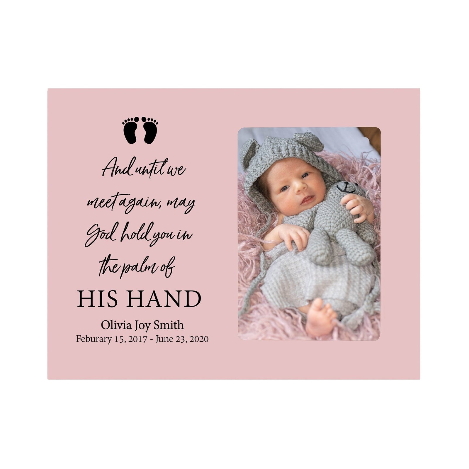 Personalized Wooden Memorial 8x10 Picture Frame holds 4x6 photo for Baby - Until We Meet Again - LifeSong Milestones