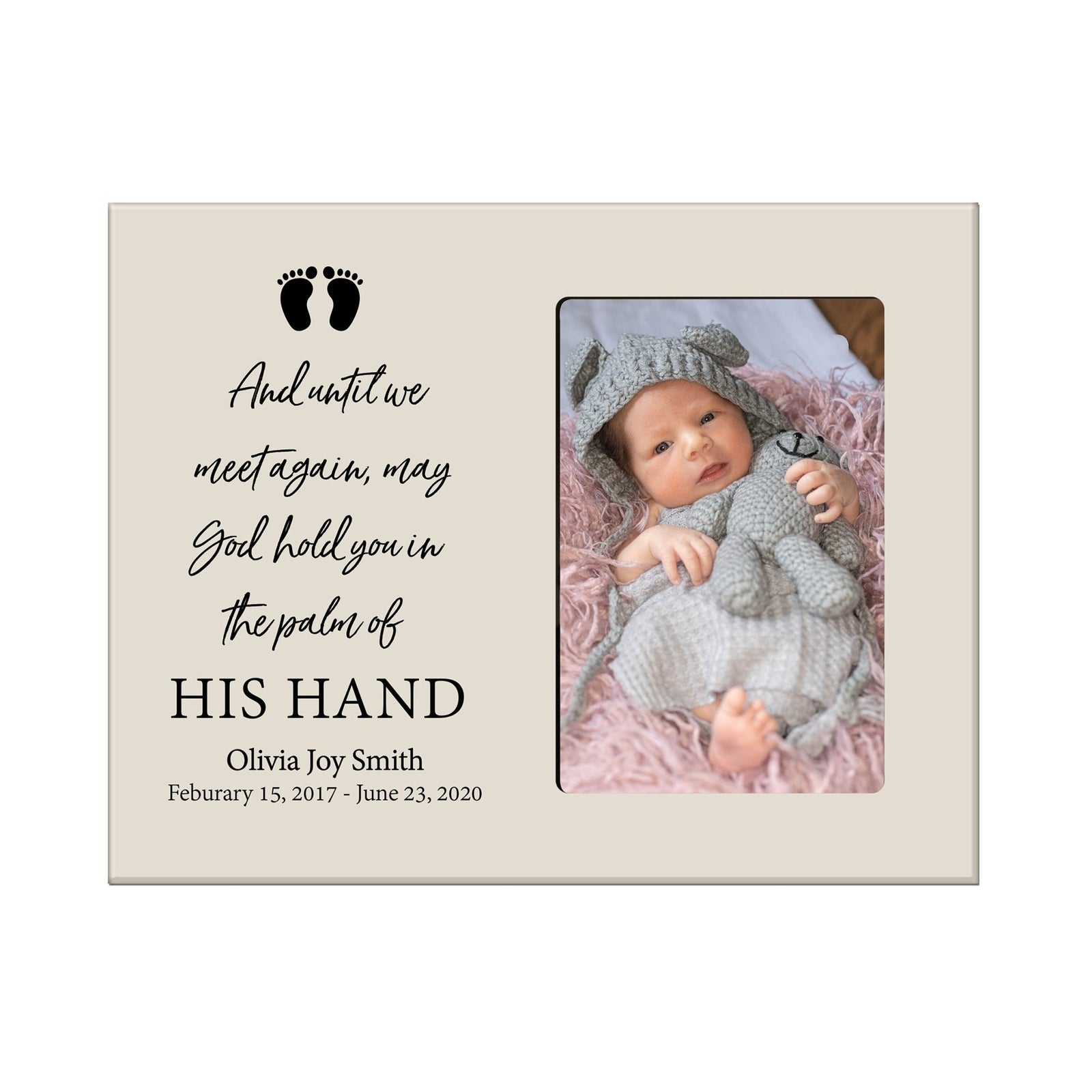 Personalized Wooden Memorial 8x10 Picture Frame holds 4x6 photo for Baby - Until We Meet Again - LifeSong Milestones