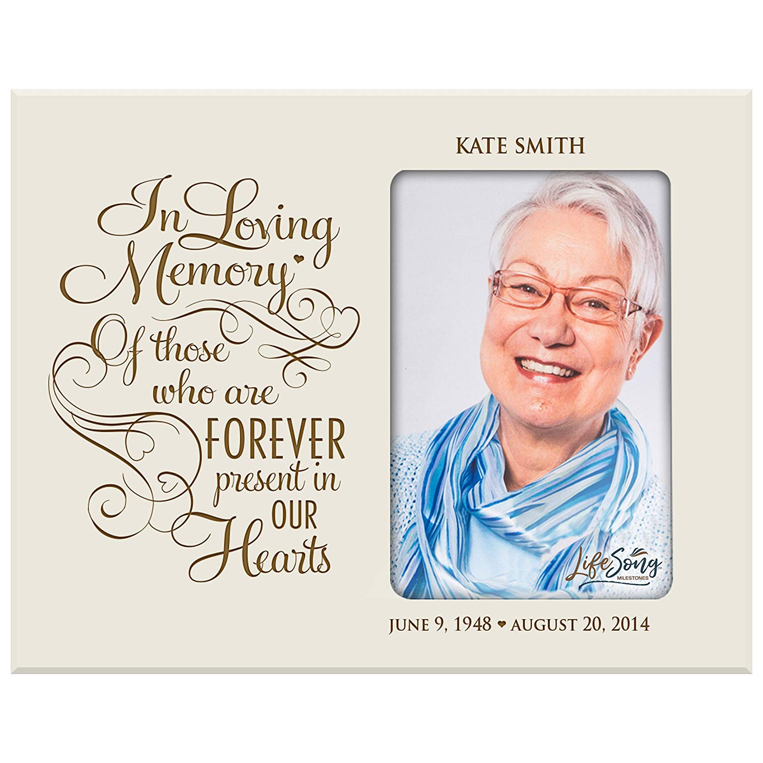 Personalized Wooden Memorial 8x10 Picture Frame holds 4x6 photo In Loving Memory - LifeSong Milestones