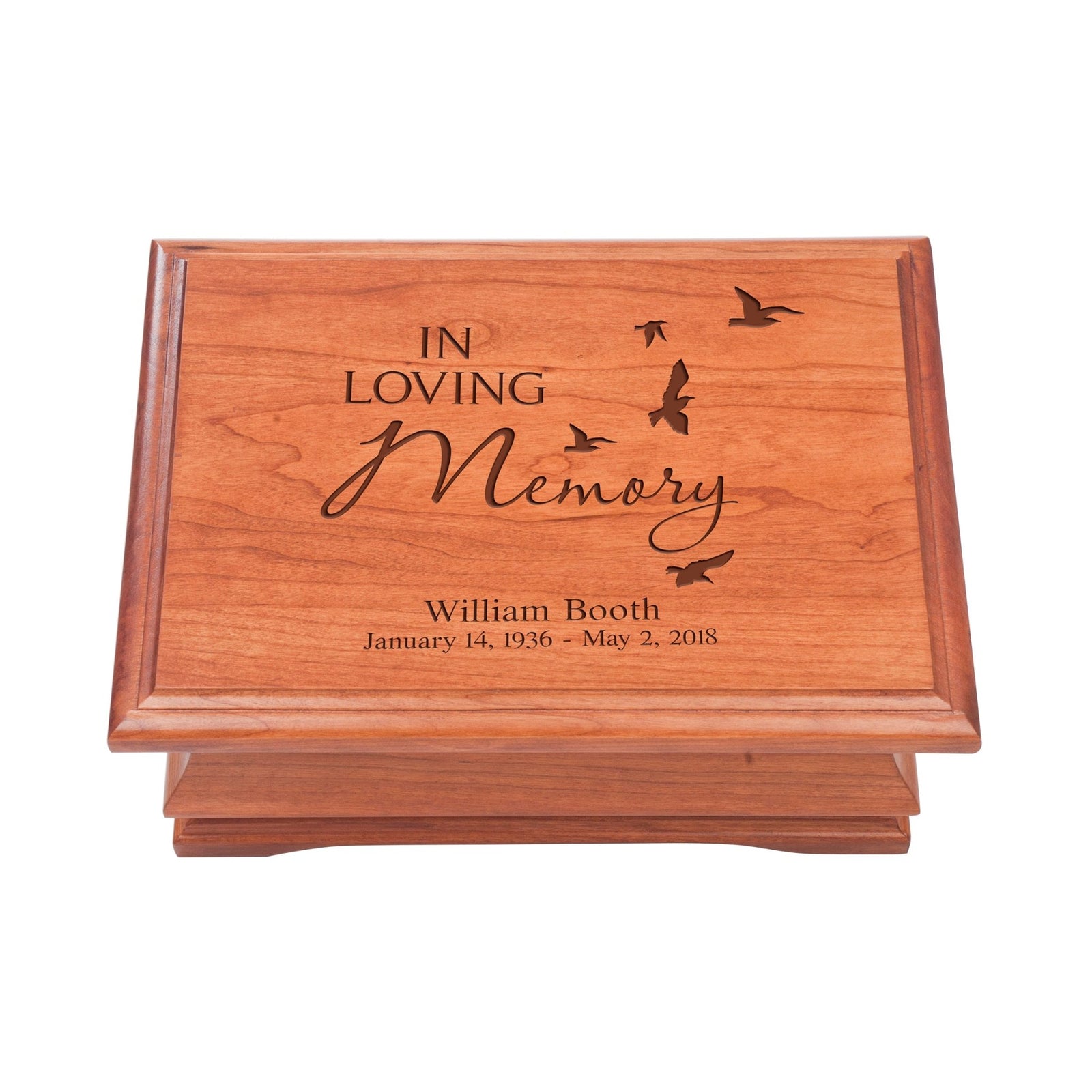 Personalized Wooden Memorial Jewelry Box Organizer 11.5x8.25 – In Loving Memory - LifeSong Milestones