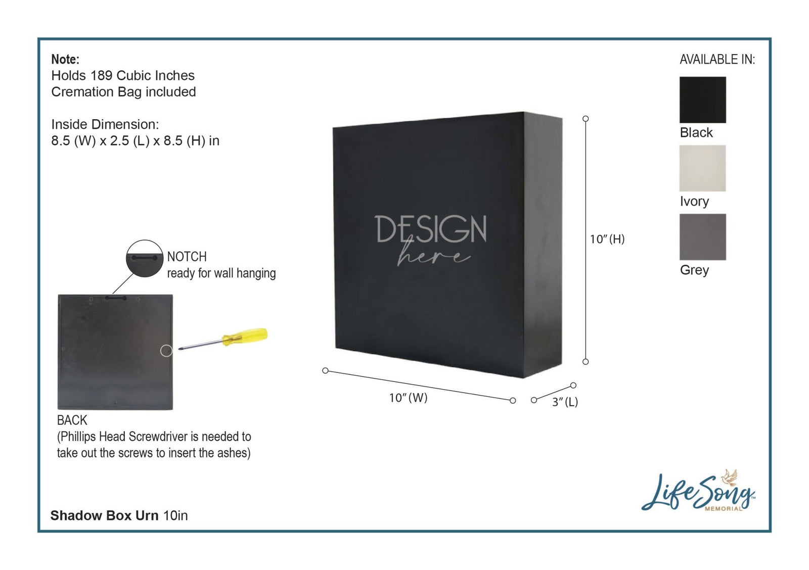 Personalized Wooden Memorial Shadow Box Urn for Human Ashes - When Tomorrow Starts - LifeSong Milestones