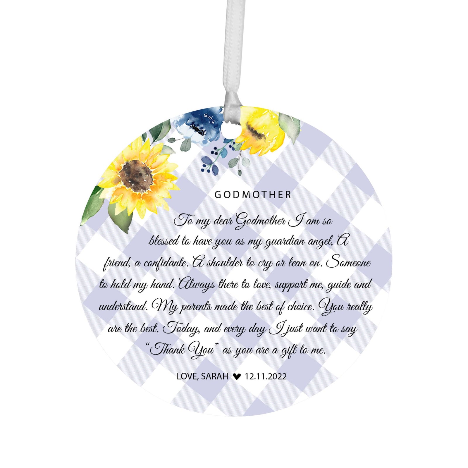 Lifesong Milestones Personalized Baptism Hanging Ornament