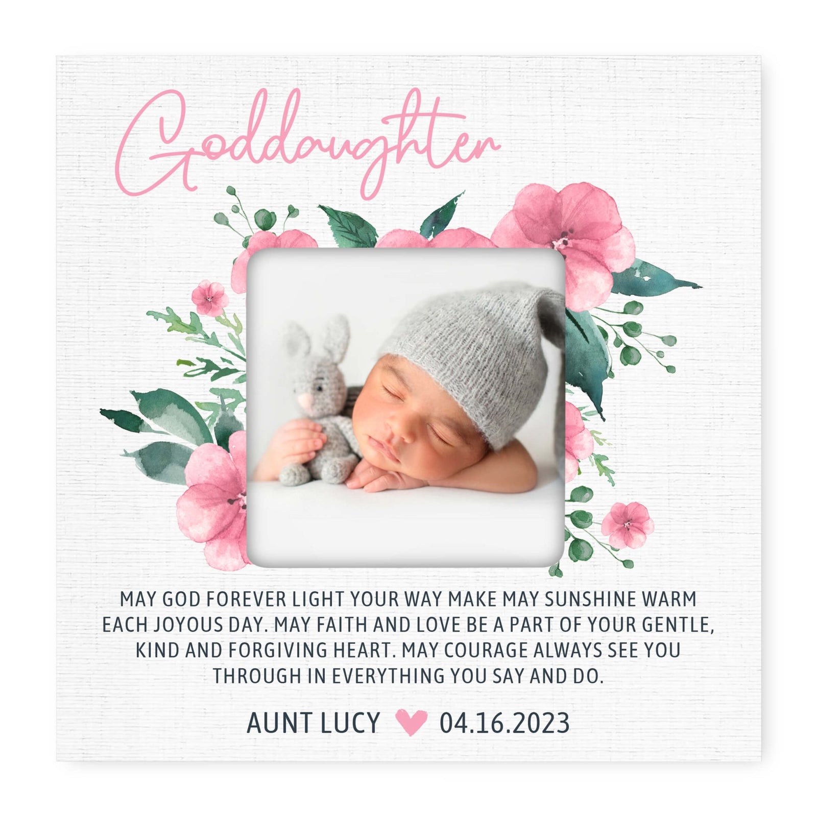 Personalized Wooden Picture Frame for Goddaughter - LifeSong Milestones