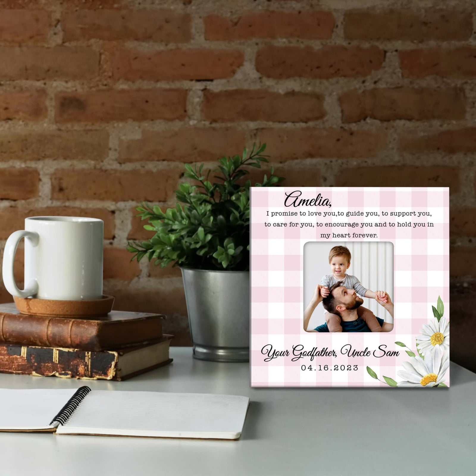 Personalized Wooden Picture Frame for Goddaughter – I Promise To Love You - LifeSong Milestones
