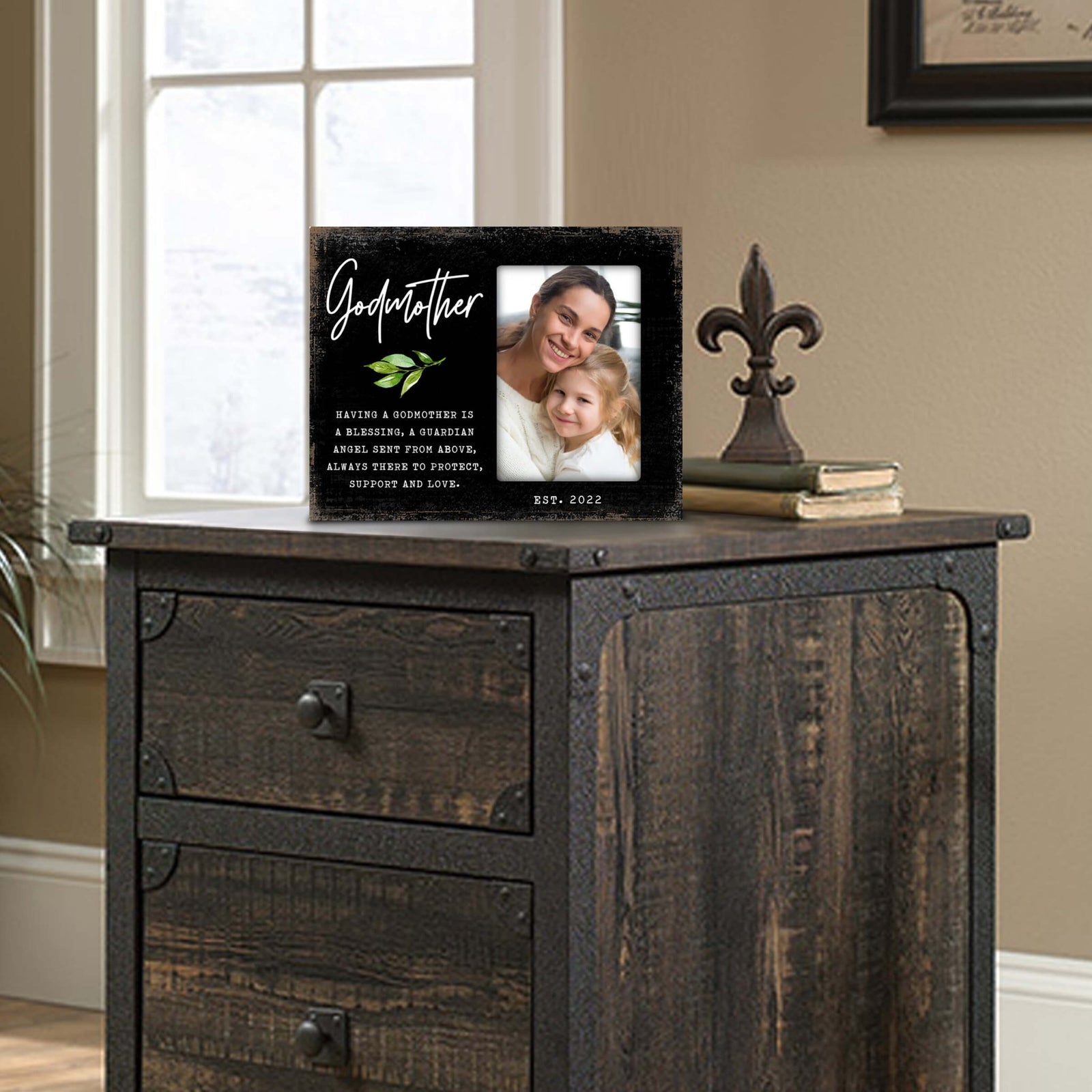 Personalized Wooden Picture Frame for Godmother - LifeSong Milestones