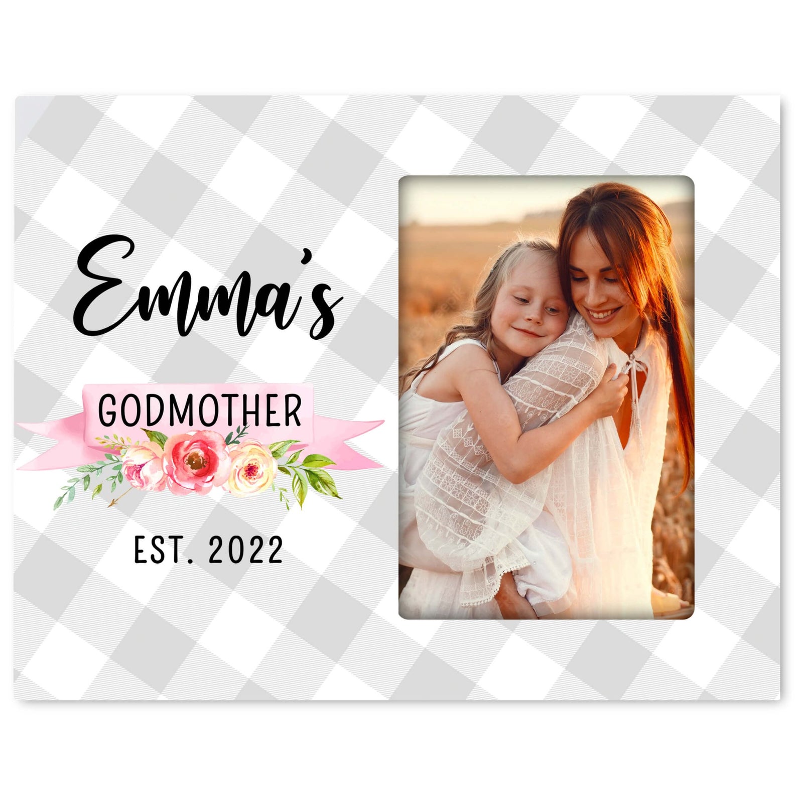 Personalized Wooden Picture Frame for Godmother - LifeSong Milestones