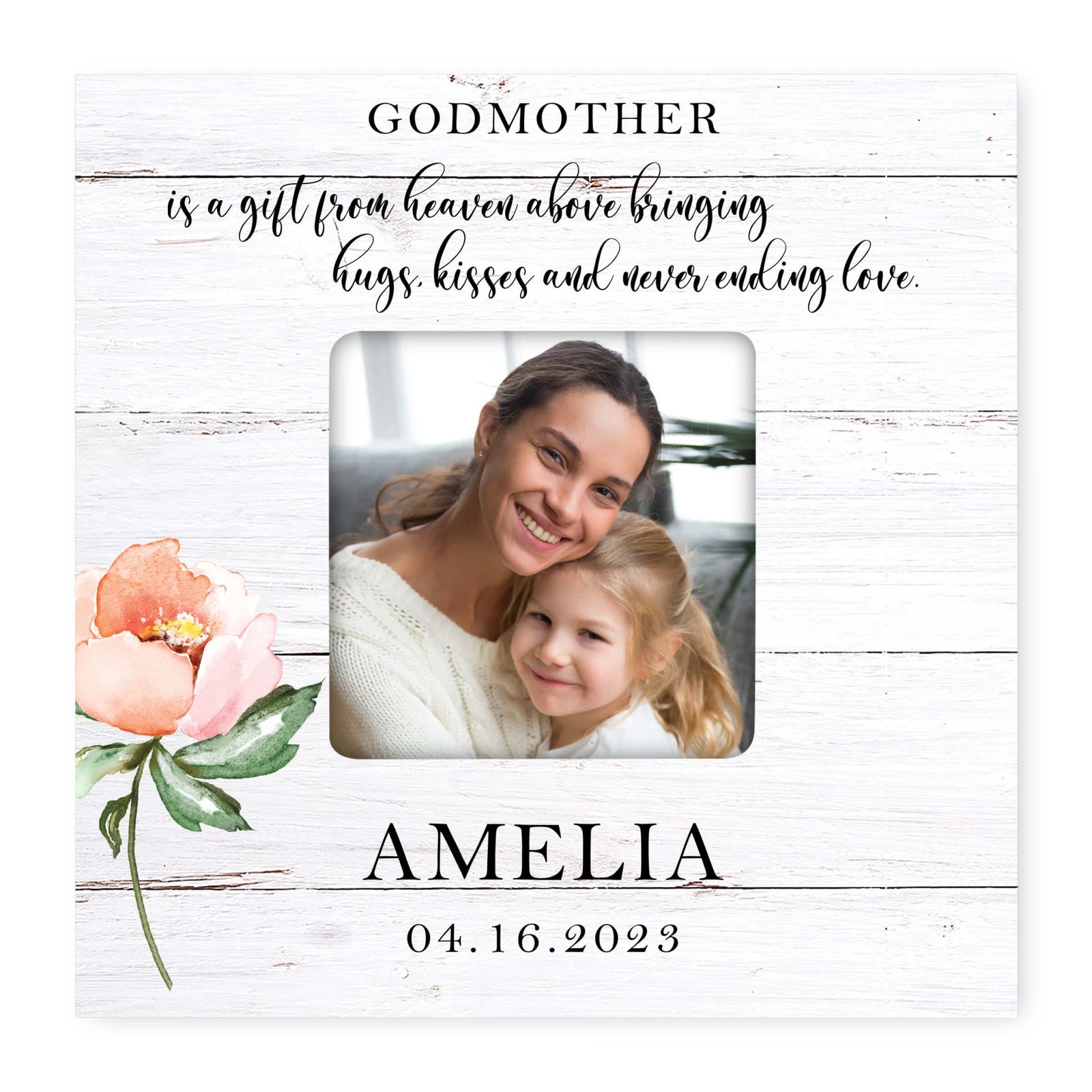 Personalized Wooden Picture Frame for Godmother - LifeSong Milestones