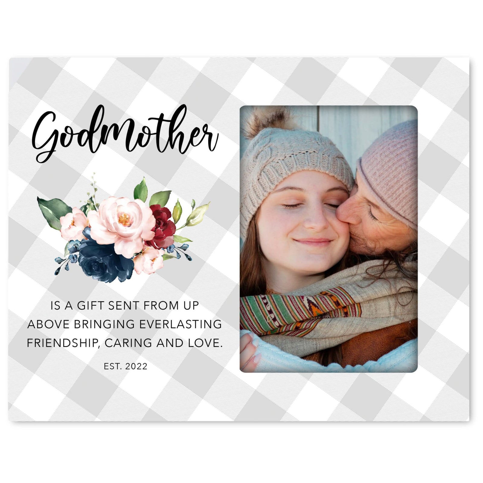 Personalized Wooden Picture Frame for Godmother - LifeSong Milestones