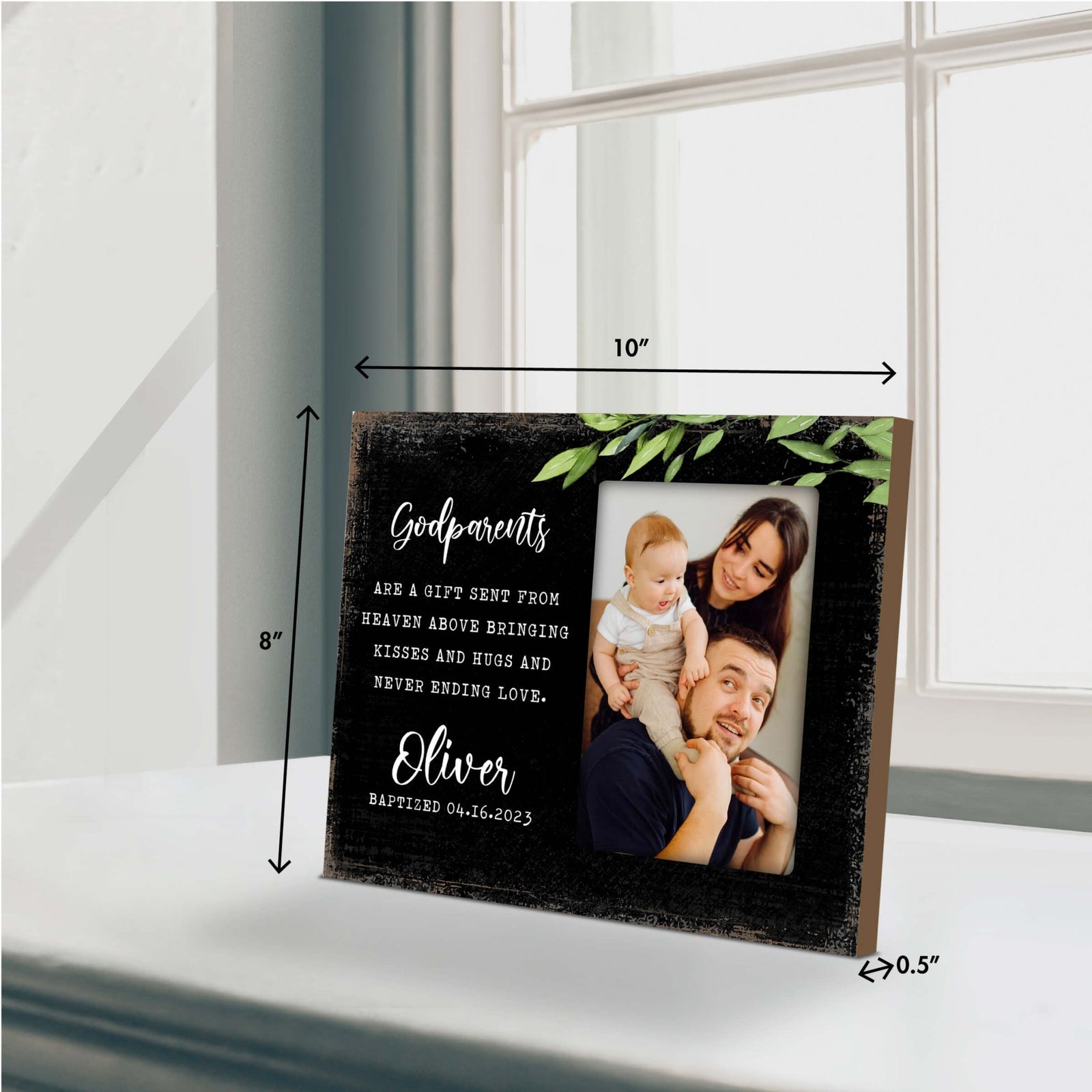 Personalized Wooden Picture Frame for Godparents - LifeSong Milestones